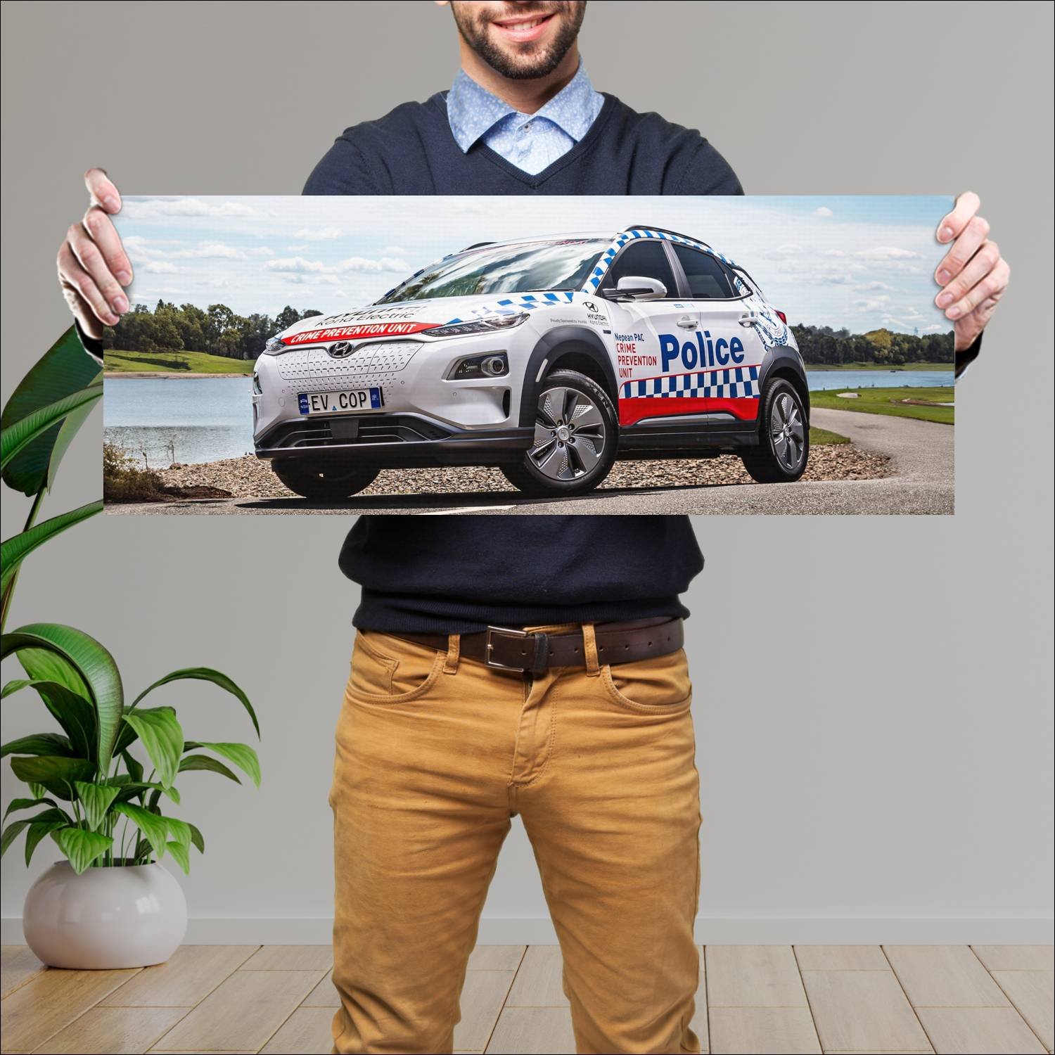Cuadro grande 30x80cm 2021 hyundai kona electric p 221 Hyundai