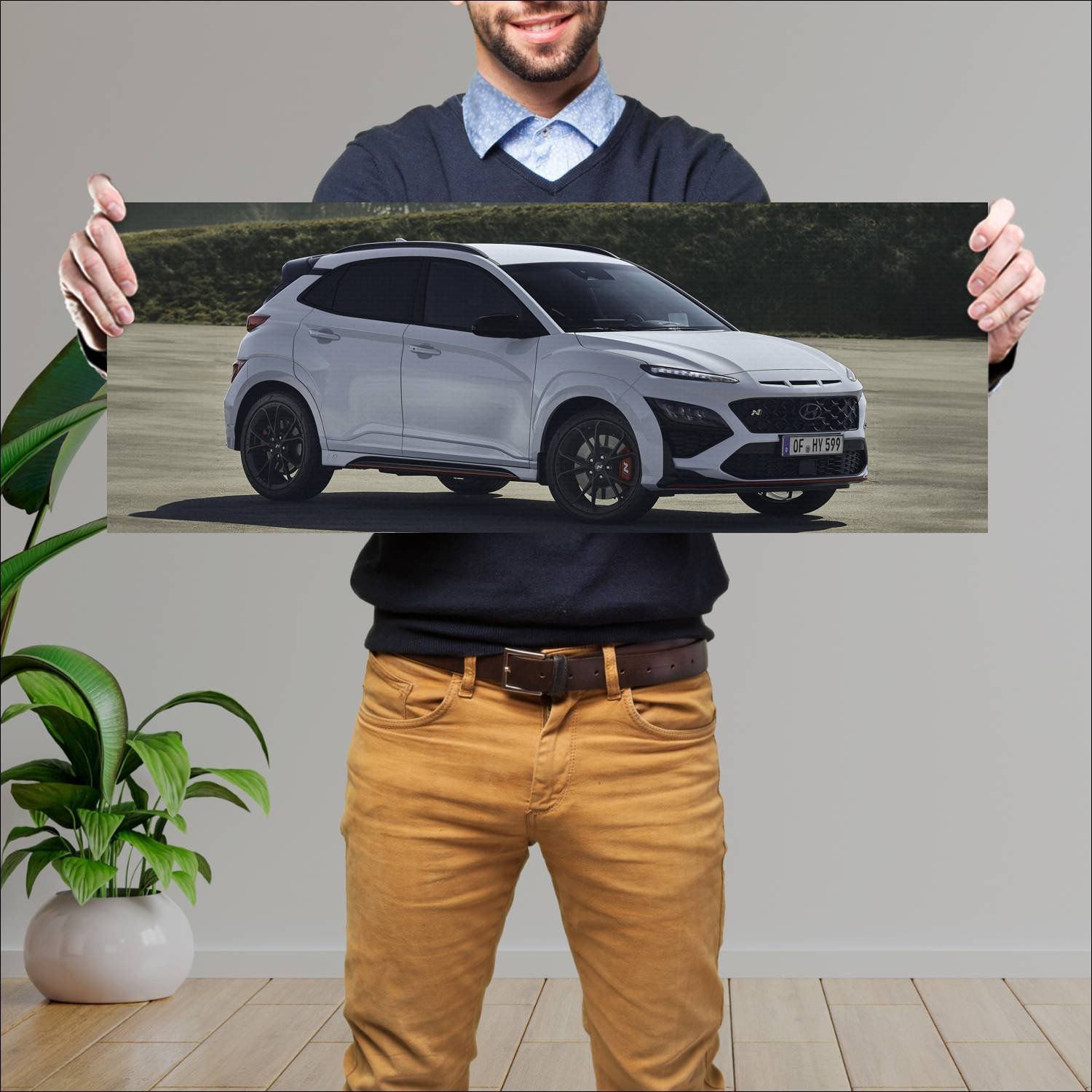 Cuadro grande 30x80cm 2021 hyundai kona n auto 223 Hyundai