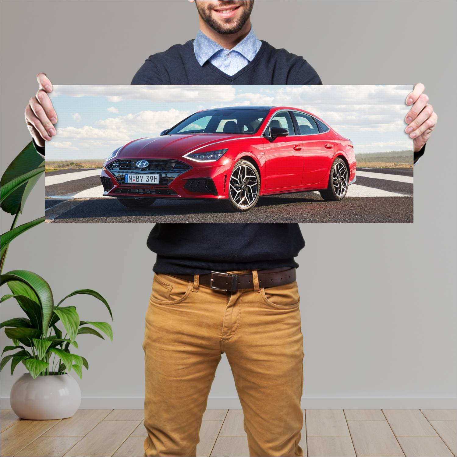 Cuadro grande 30x80cm 2021 hyundai sonata n line a 226 Hyundai
