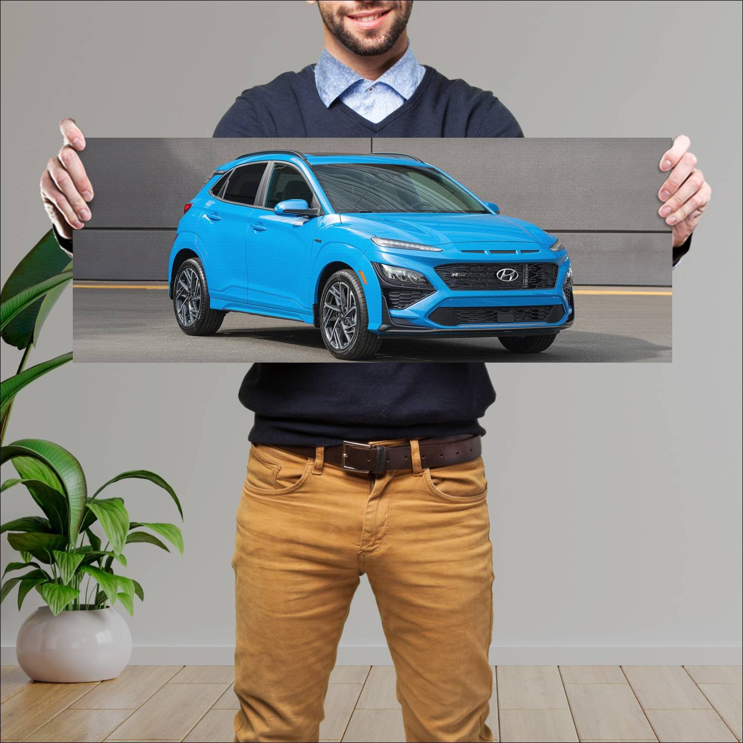Cuadro grande 30x80cm 2022 hyundai kona n line us 235 Hyundai