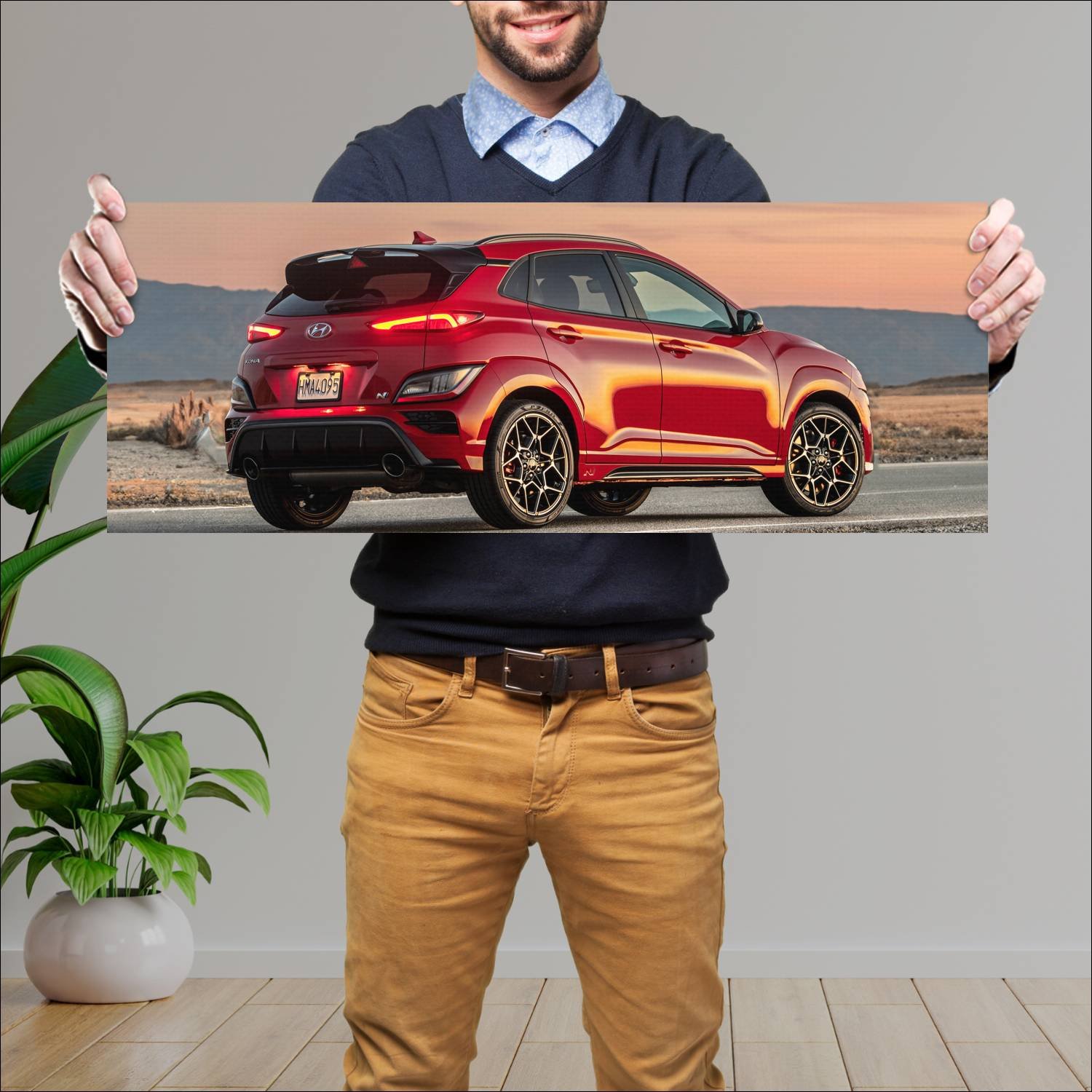 Cuadro grande 30x80cm 2022 hyundai kona n us auto 236 Hyundai