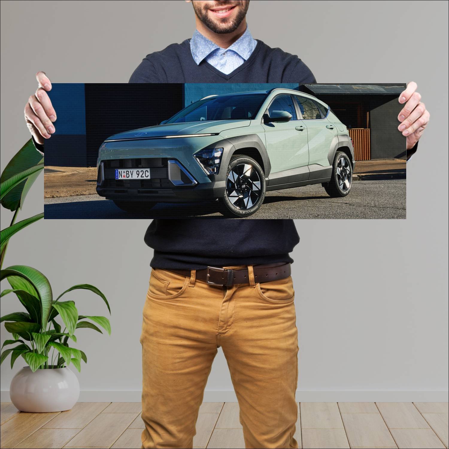 Cuadro grande 30x80cm 2023 hyundai kona au auto 246 Hyundai