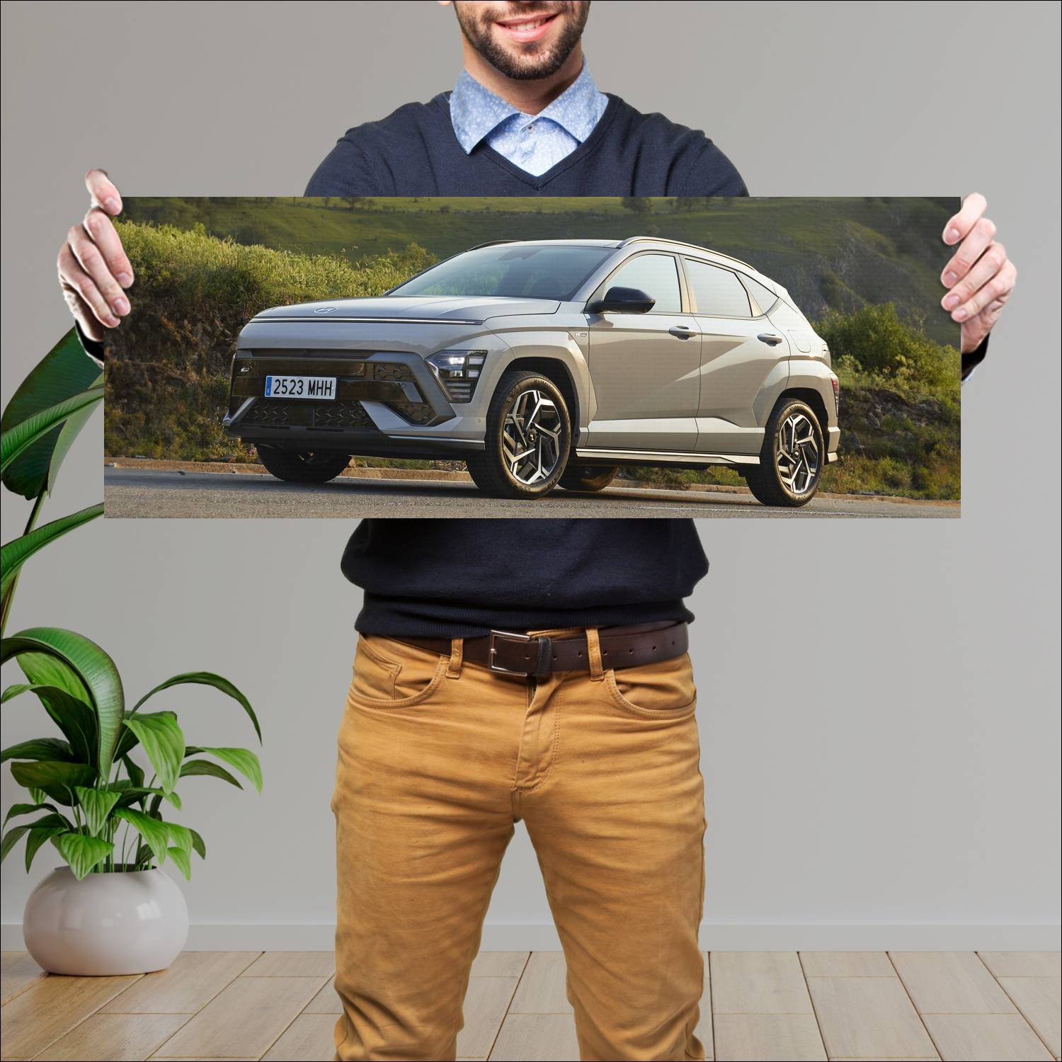 Cuadro grande 30x80cm 2023 hyundai kona hybrid n l 249 Hyundai