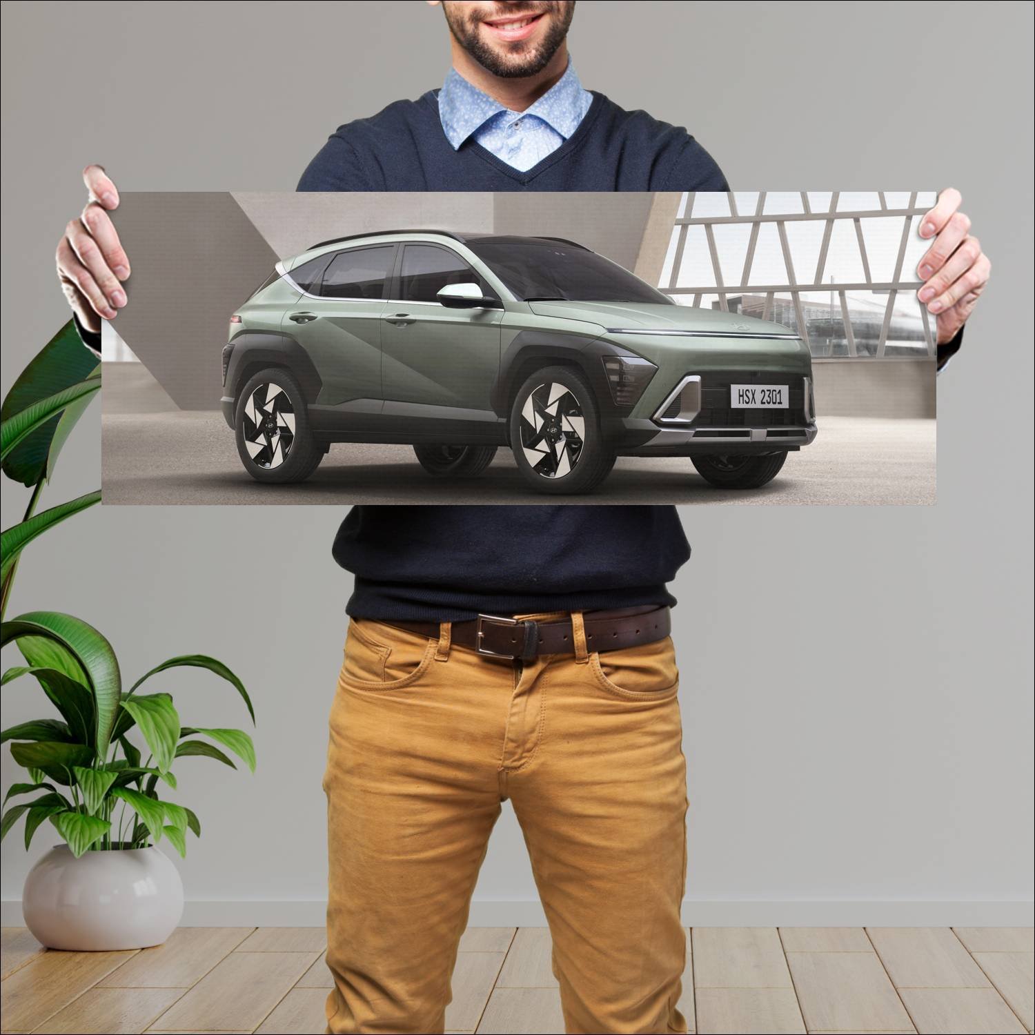 Cuadro grande 30x80cm 2023 hyundai kona kr auto 251 Hyundai
