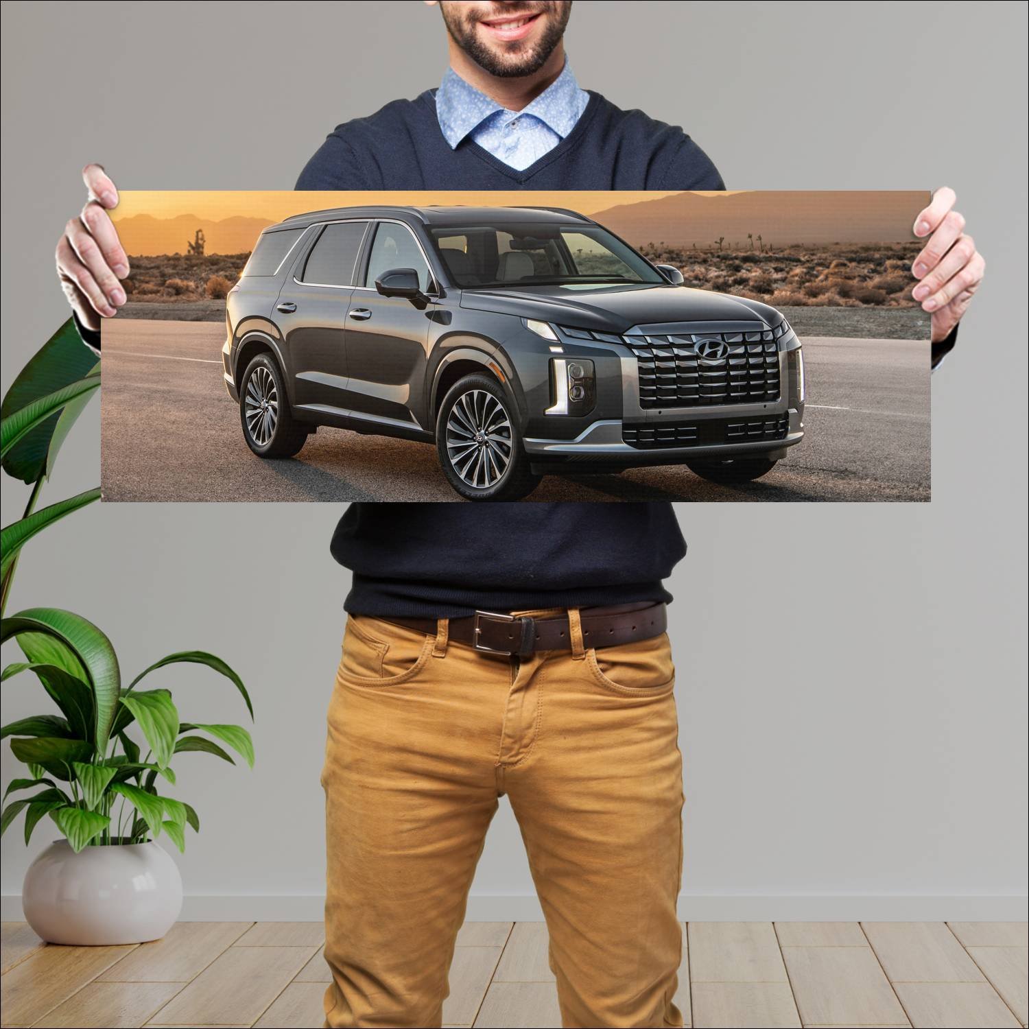 Cuadro grande 30x80cm 2023 hyundai palisade auto 252 Hyundai
