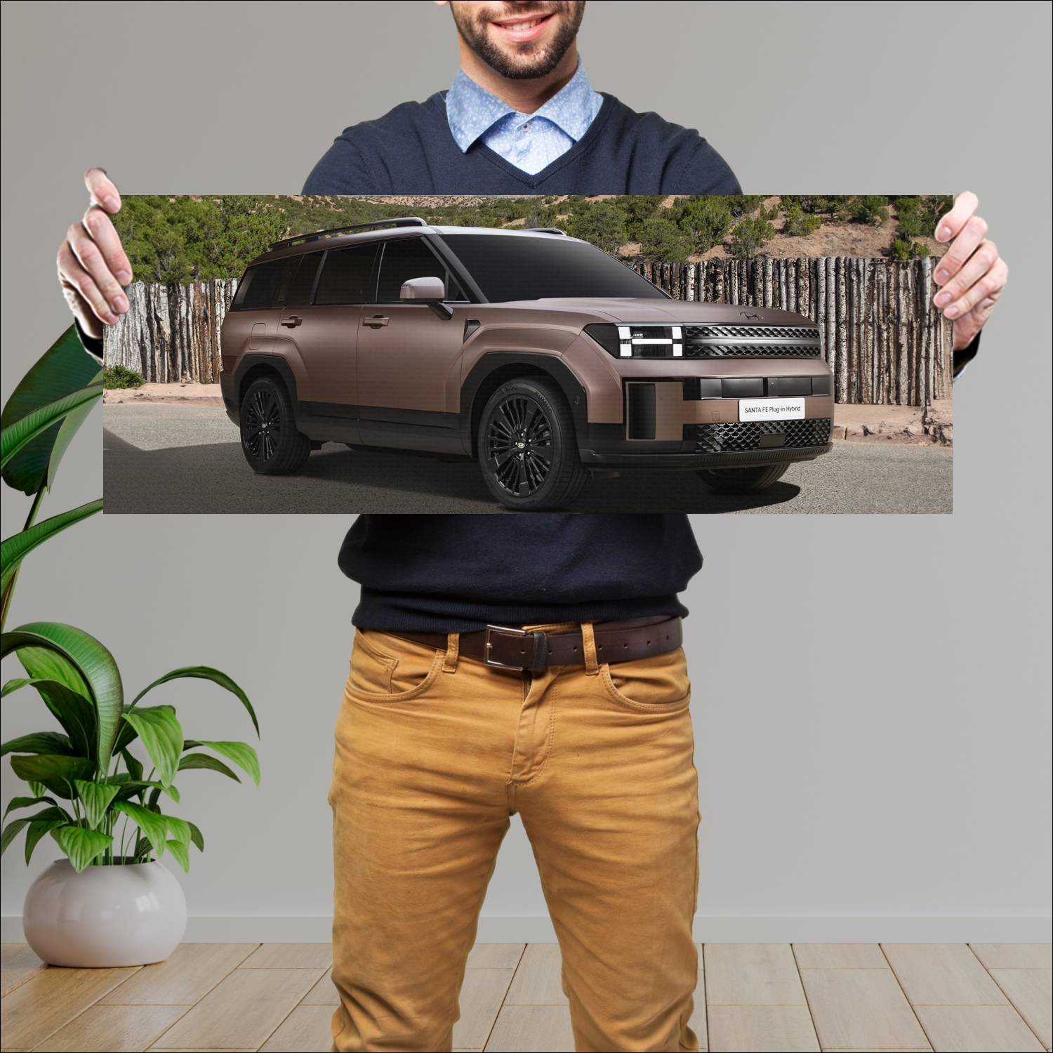 Cuadro grande 30x80cm 2023 hyundai santa fe plug i 254 Hyundai