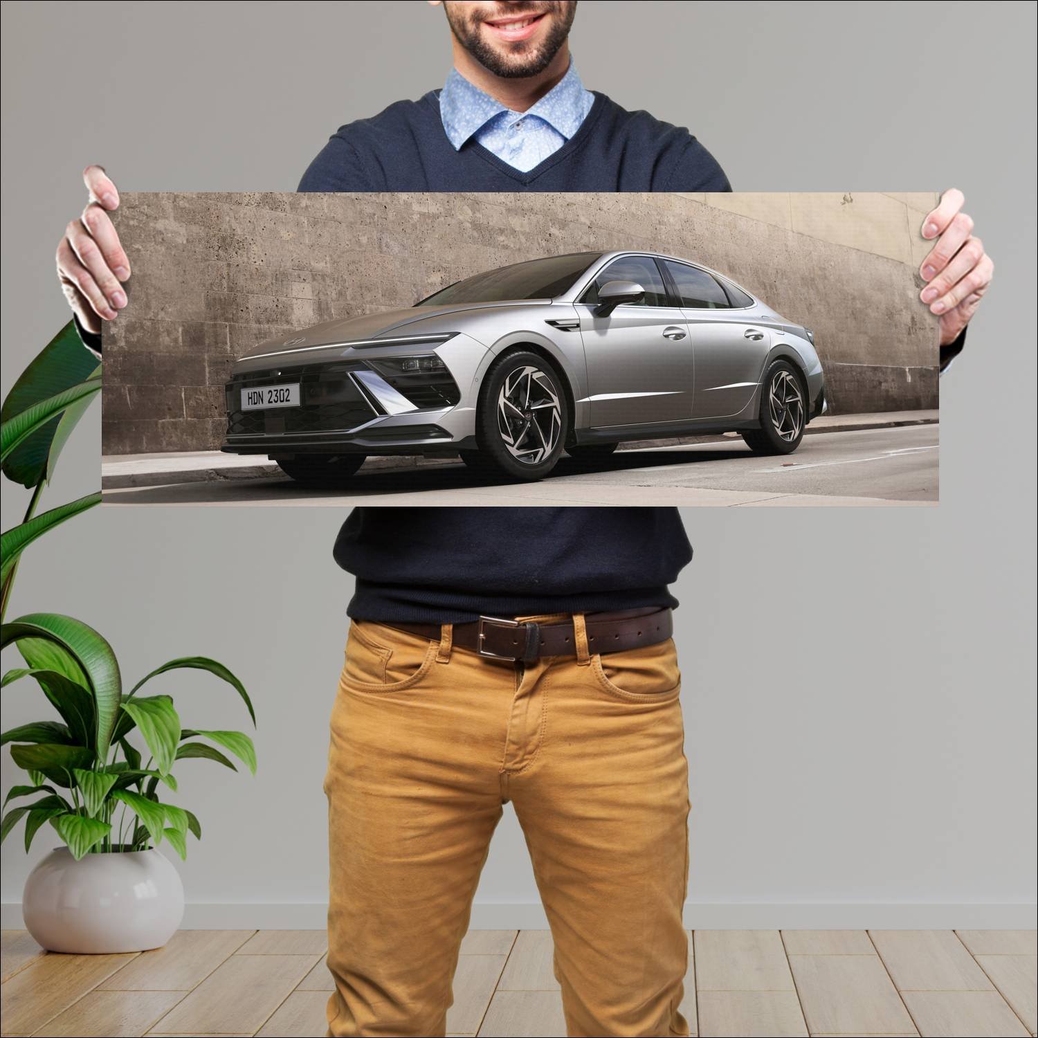 Cuadro grande 30x80cm 2023 hyundai sonata kr auto 255 Hyundai