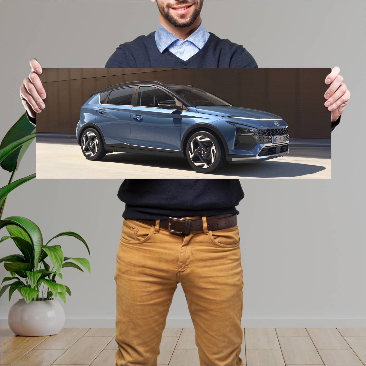 Cuadro grande 30x80cm 2024 hyundai bayon auto 256 Hyundai