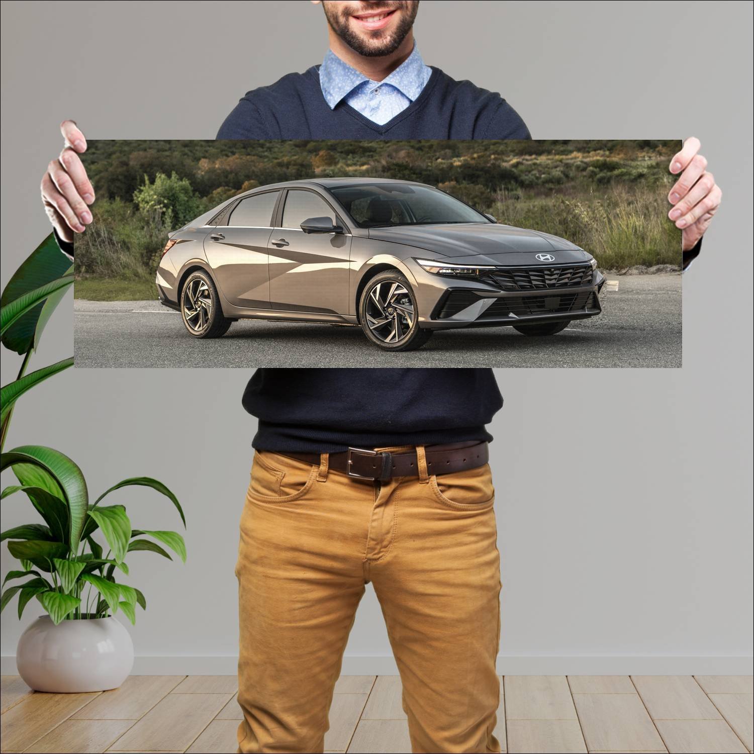 Cuadro grande 30x80cm 2024 hyundai elantra auto 257 Hyundai