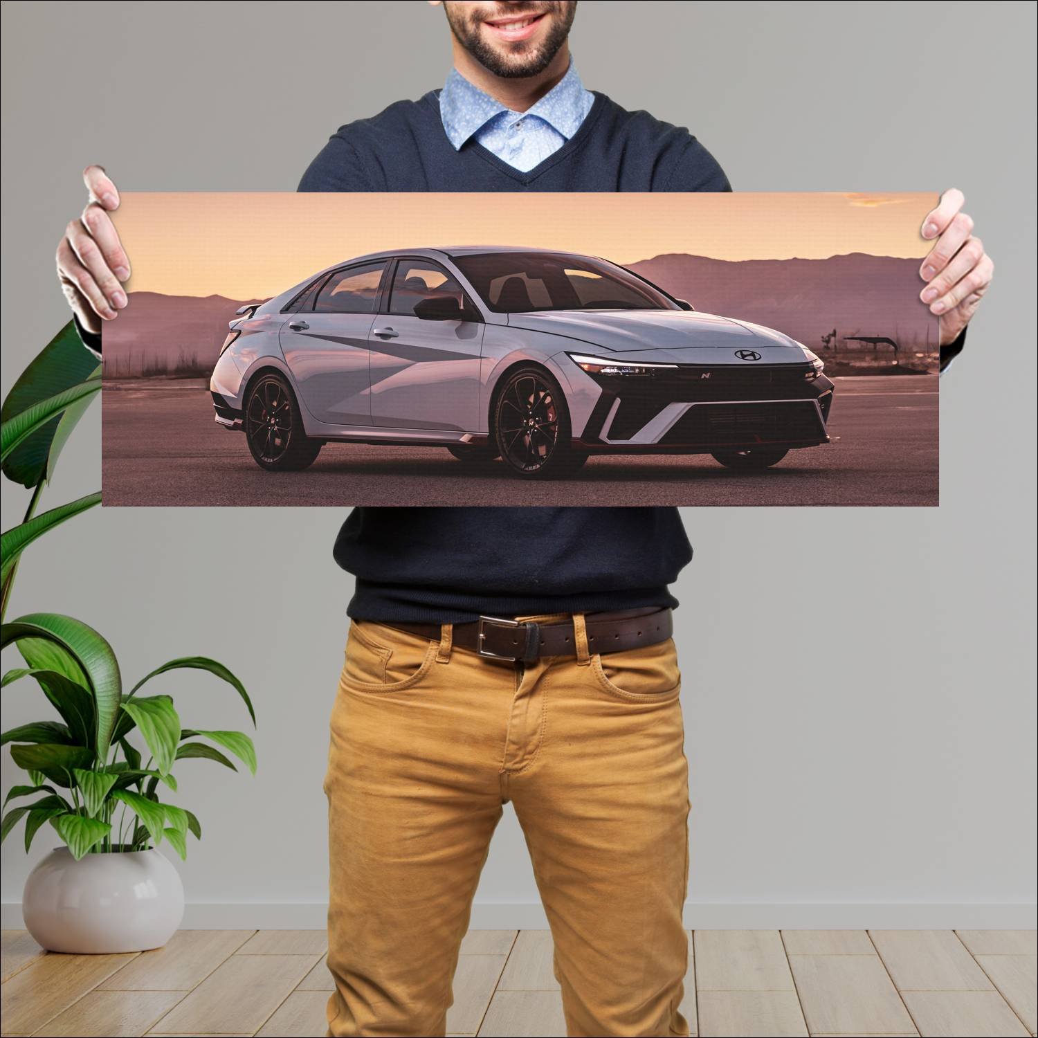 Cuadro grande 30x80cm 2024 hyundai elantra n auto 258 Hyundai