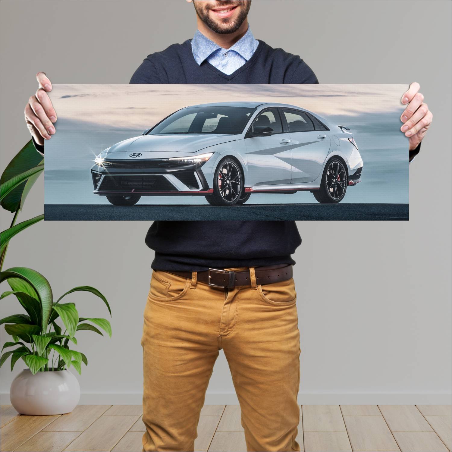Cuadro grande 30x80cm 2024 hyundai elantra n auto 259 Hyundai