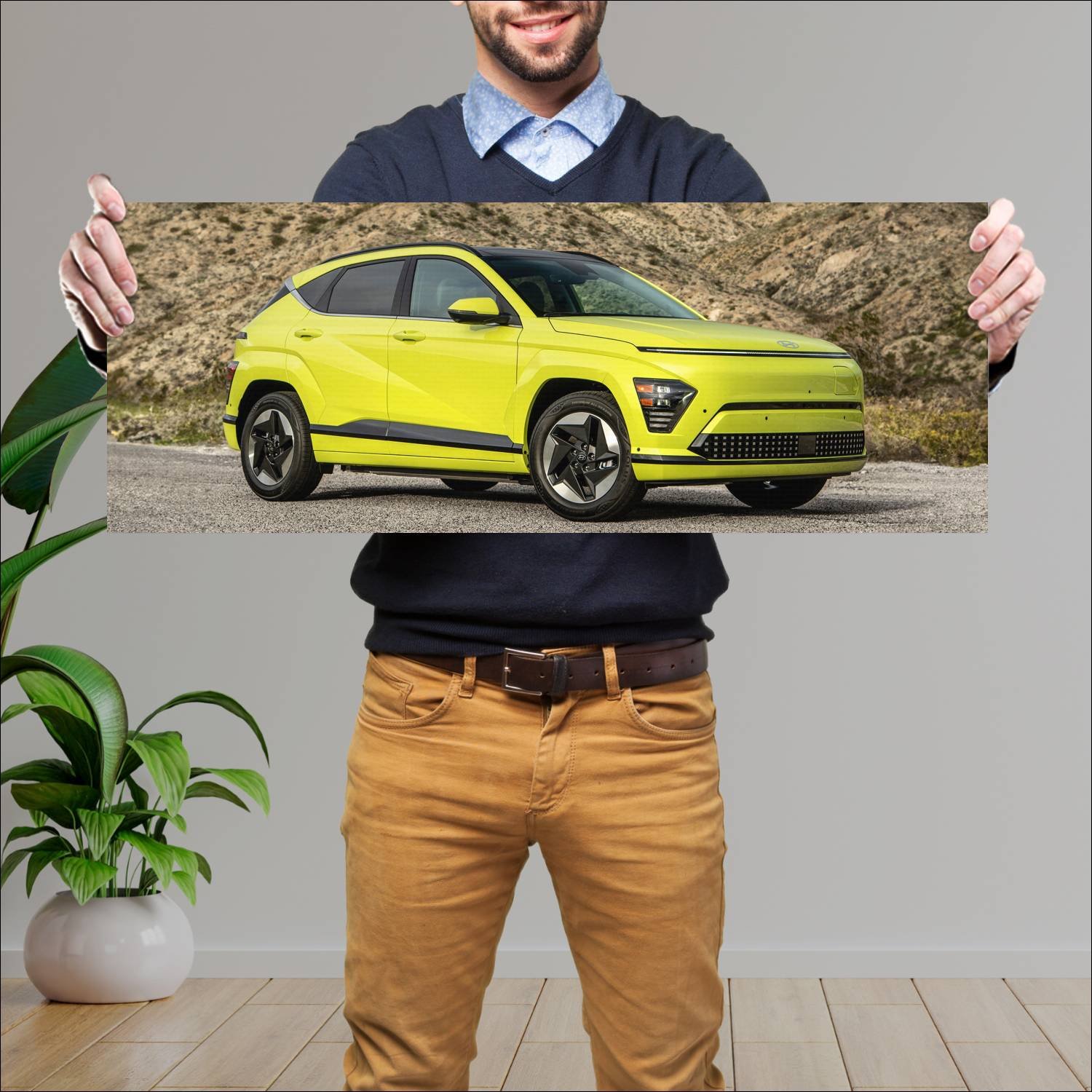 Cuadro grande 30x80cm 2024 hyundai kona electric u 264 Hyundai