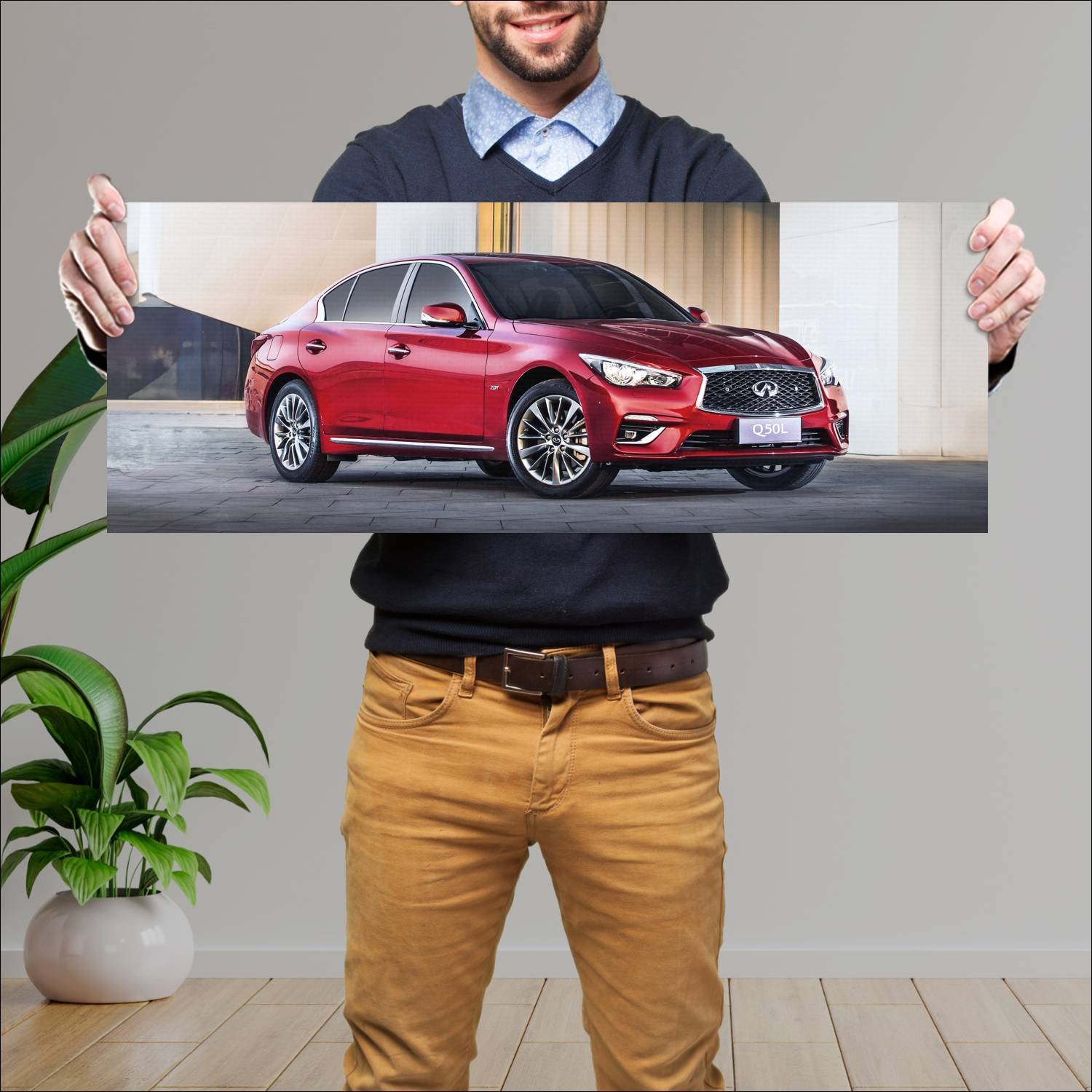 Cuadro grande 30x80cm 2018 infiniti q50l cn auto 227 Infiniti