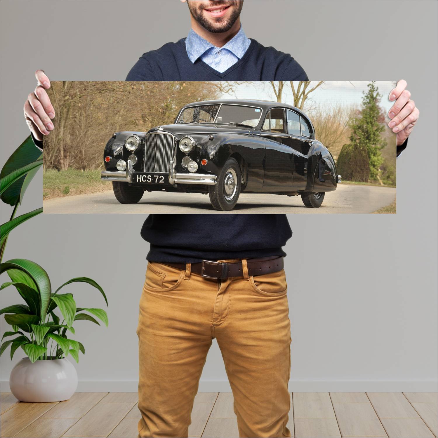 Cuadro grande 30x80cm 1954 jaguar mark vii m uk 35 44 Jaguar