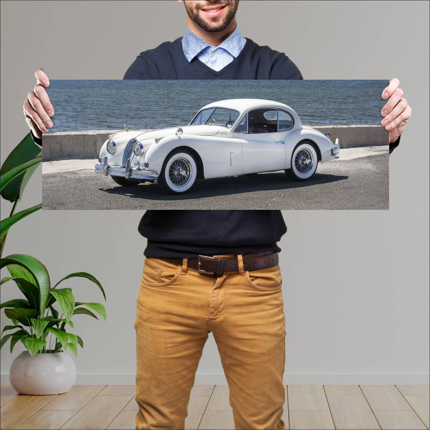 Cuadro grande 30x80cm 1954 jaguar xk140 mc fixed h 52 Jaguar