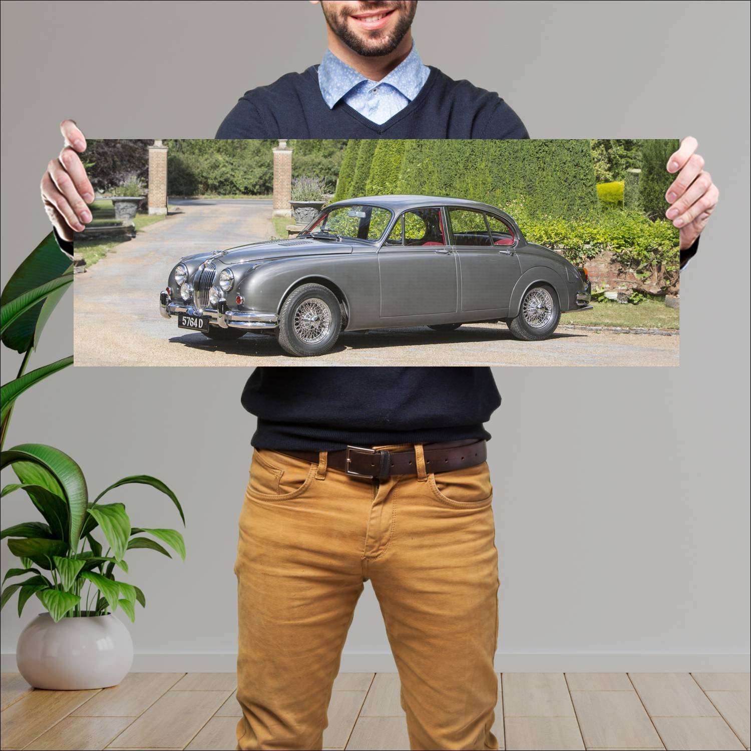 Cuadro grande 30x80cm 1959 jaguar mark 2 uk auto 90 Jaguar