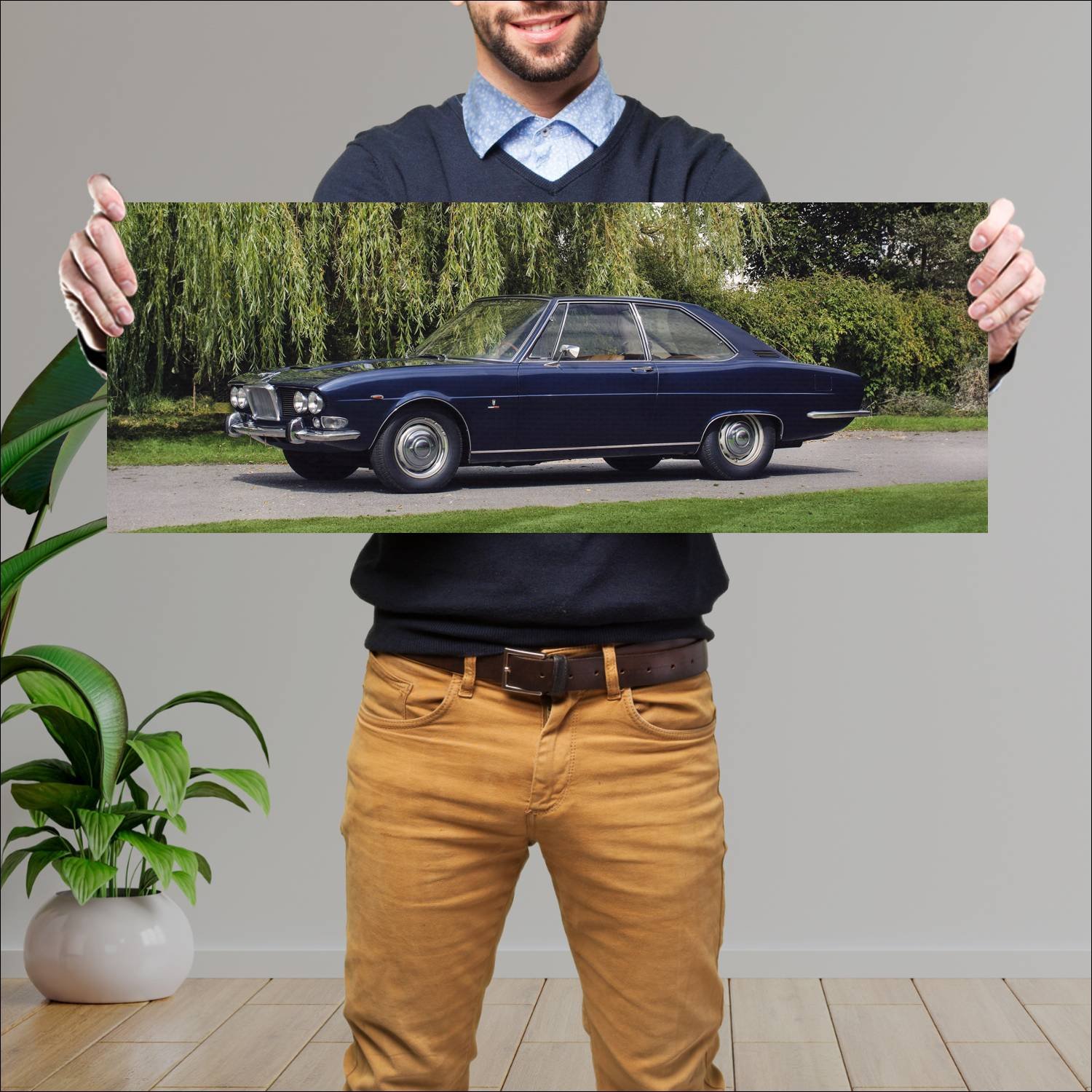 Cuadro grande 30x80cm 1966 jaguar ft coupe auto 108 Jaguar