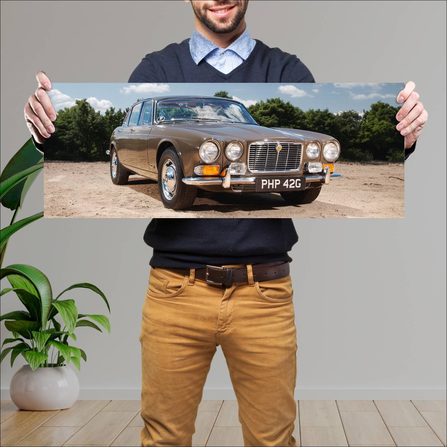 Cuadro grande 30x80cm 1968 jaguar xj6 uk auto 114 Jaguar