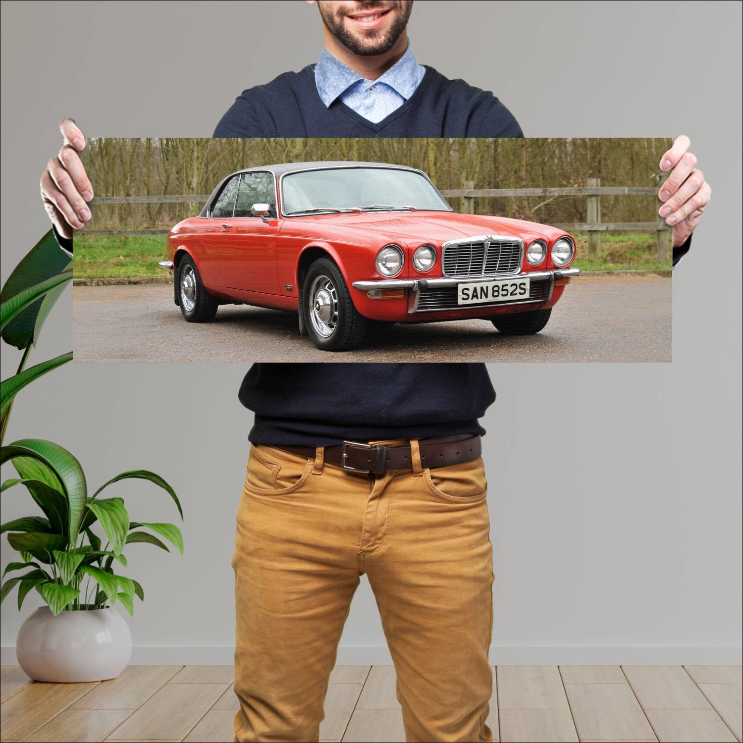 Cuadro grande 30x80cm 1975 jaguar xj c uk auto 122 Jaguar