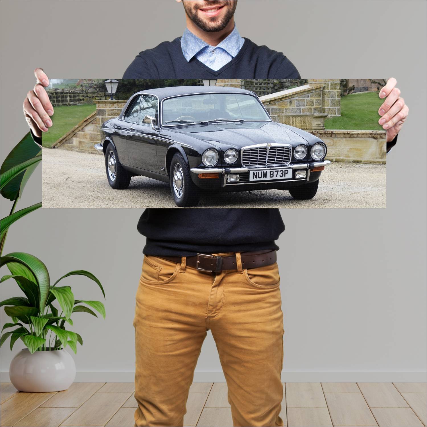Cuadro grande 30x80cm 1975 jaguar xj c uk auto 123 Jaguar
