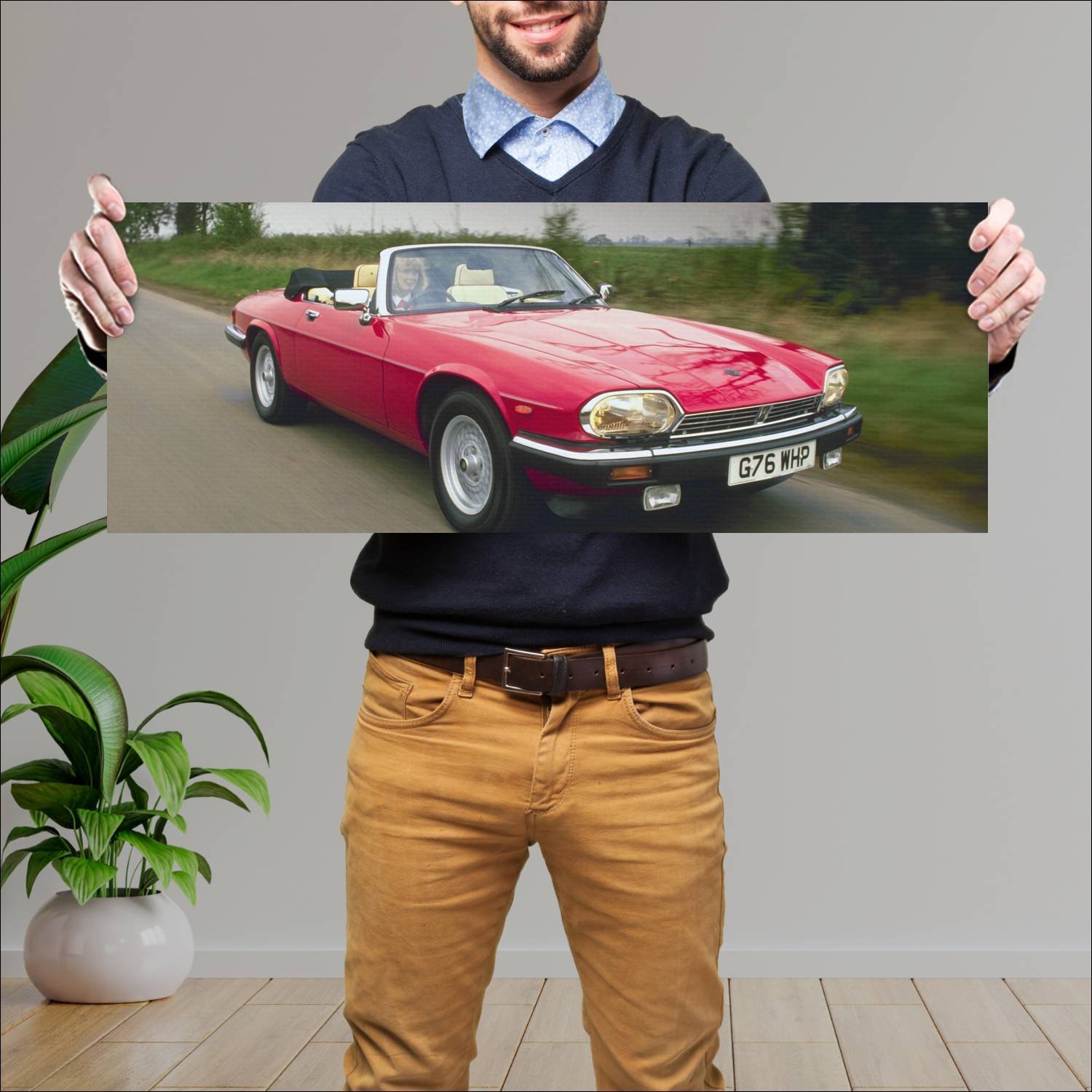 Cuadro grande 30x80cm 1988 jaguar xj s convertible 133 Jaguar