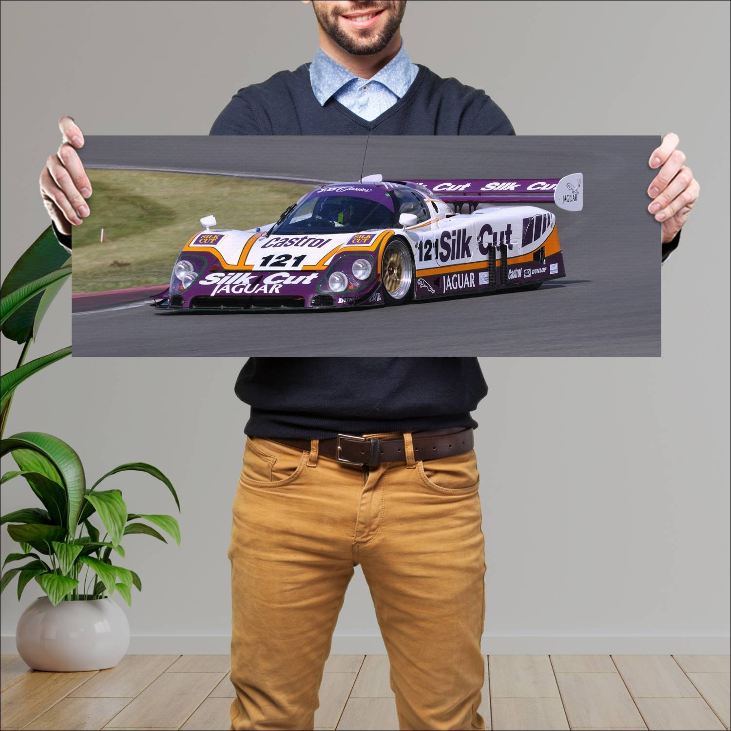 Cuadro grande 30x80cm 1988 jaguar xjr 9 auto 135 Jaguar