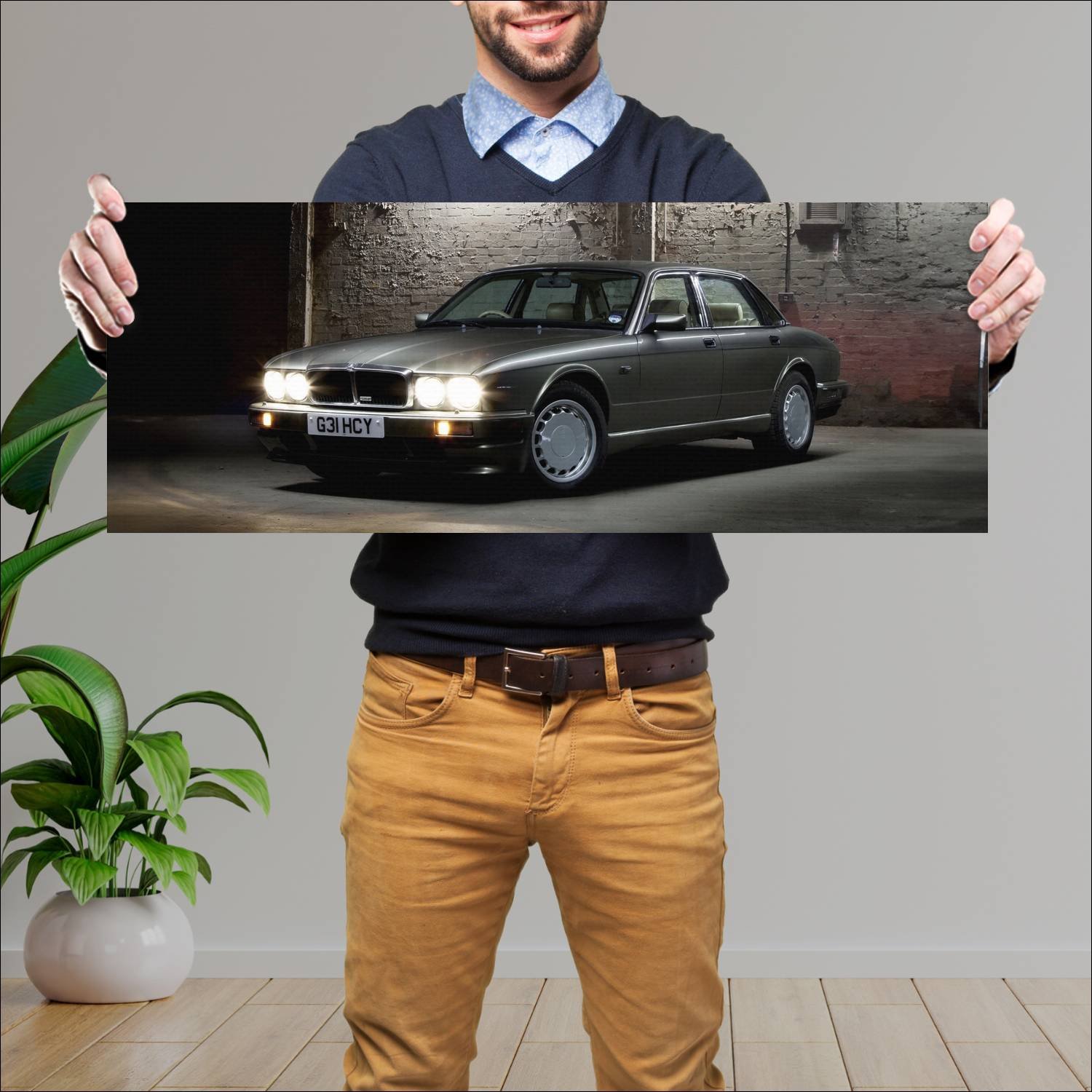Cuadro grande 30x80cm 1988 jaguar xjr uk auto 136 Jaguar