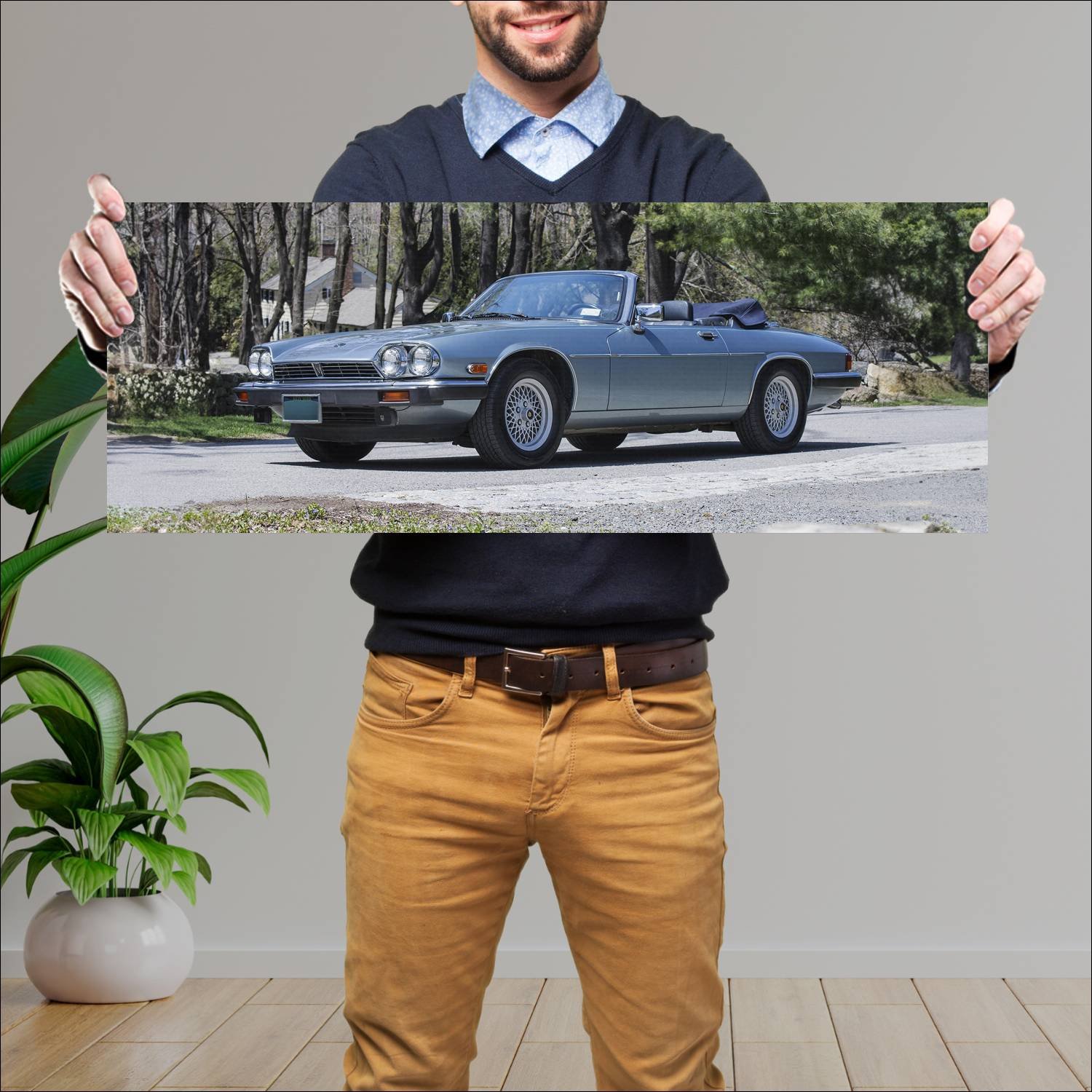 Cuadro grande 30x80cm 1989 jaguar xj s convertible 138 Jaguar