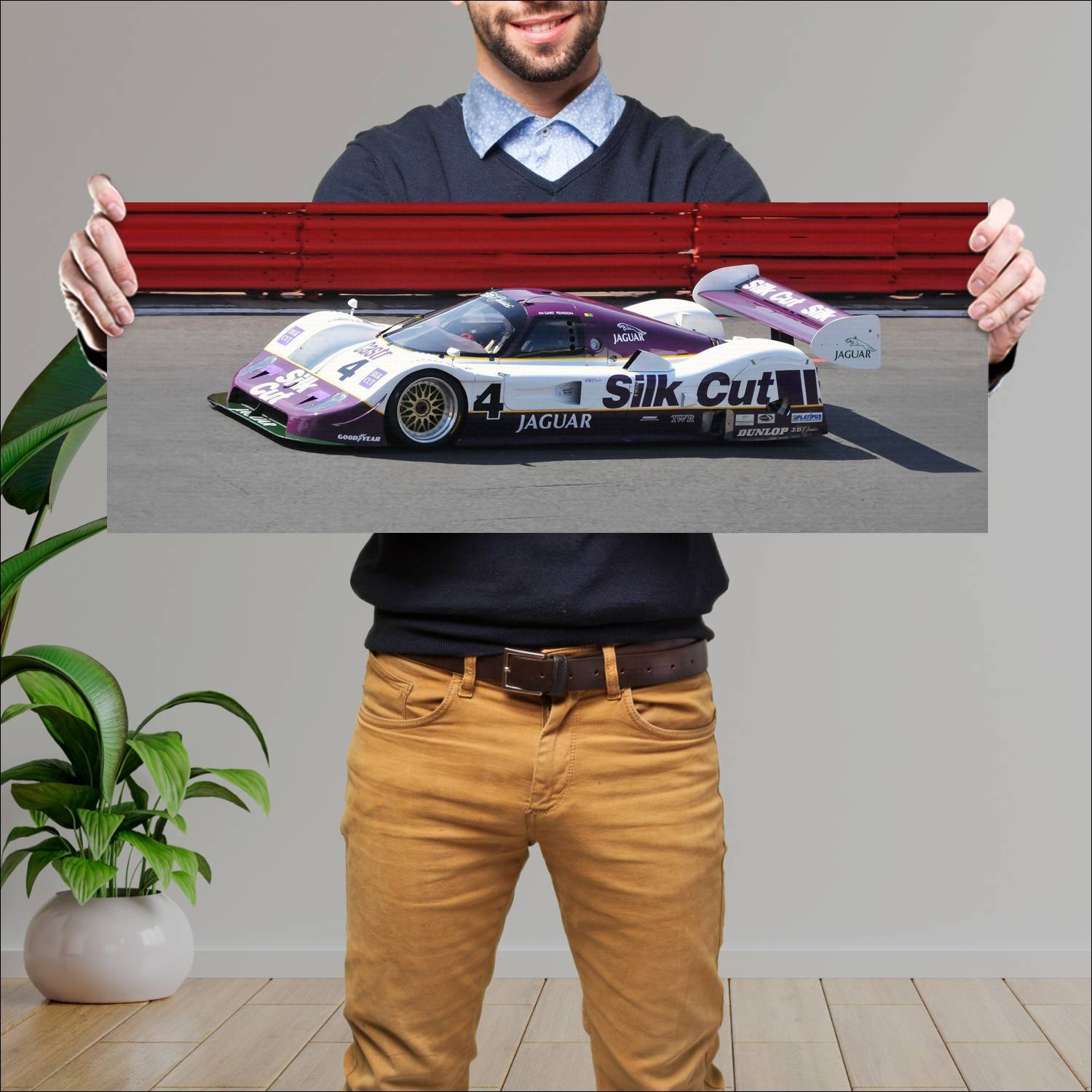 Cuadro grande 30x80cm 1990 jaguar xjr 11 auto 142 Jaguar