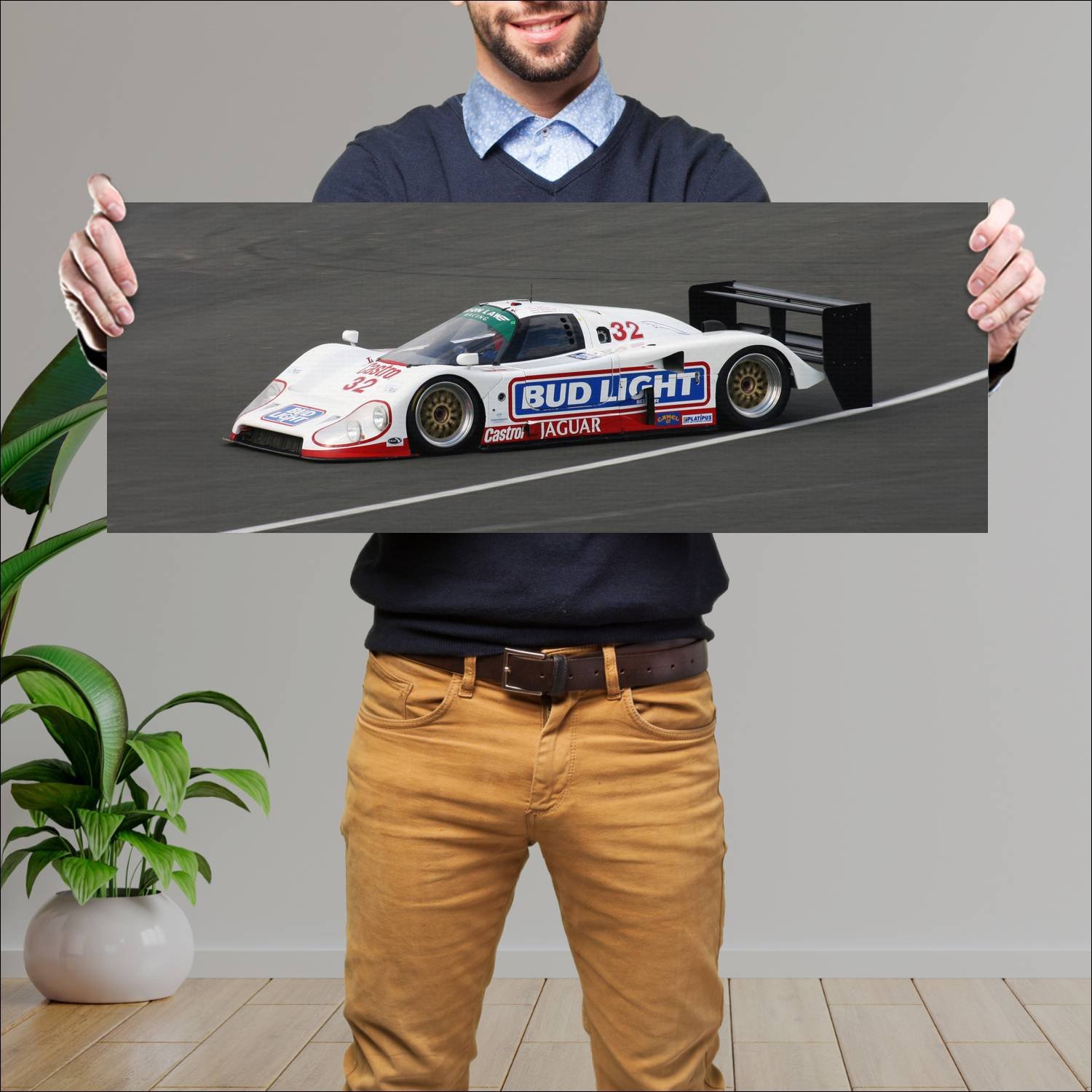 Cuadro grande 30x80cm 1990 jaguar xjr 12 auto 143 Jaguar