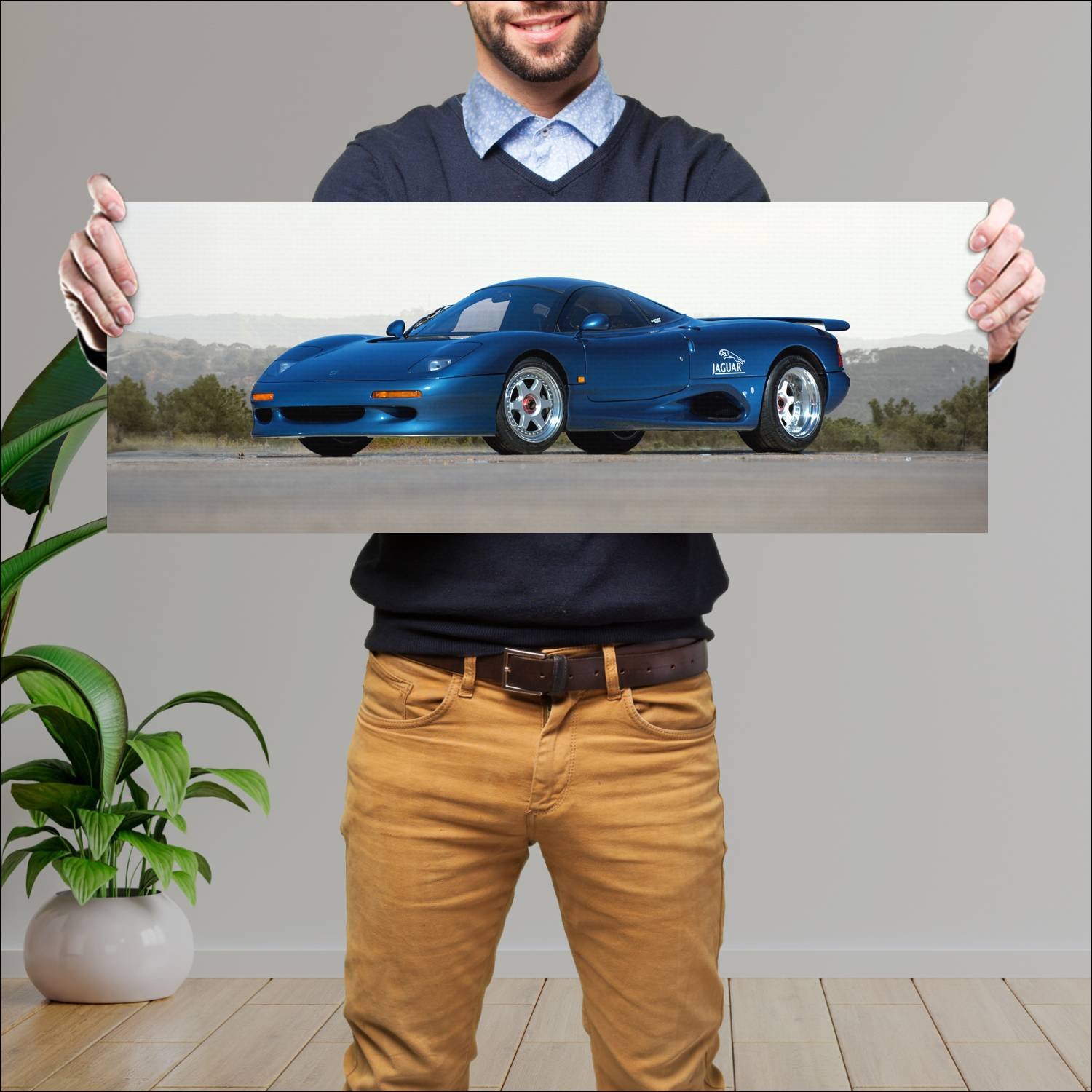 Cuadro grande 30x80cm 1990 jaguar xjr 15 auto 144 Jaguar