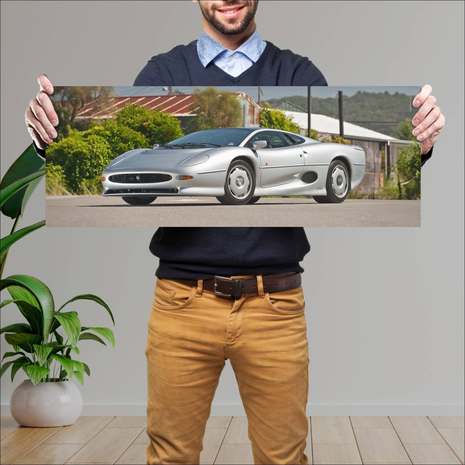 Cuadro grande 30x80cm 1992 jaguar xj220 auto 151 Jaguar