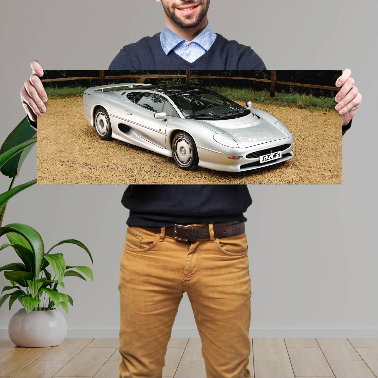 Cuadro grande 30x80cm 1992 jaguar xj220 auto 152 Jaguar