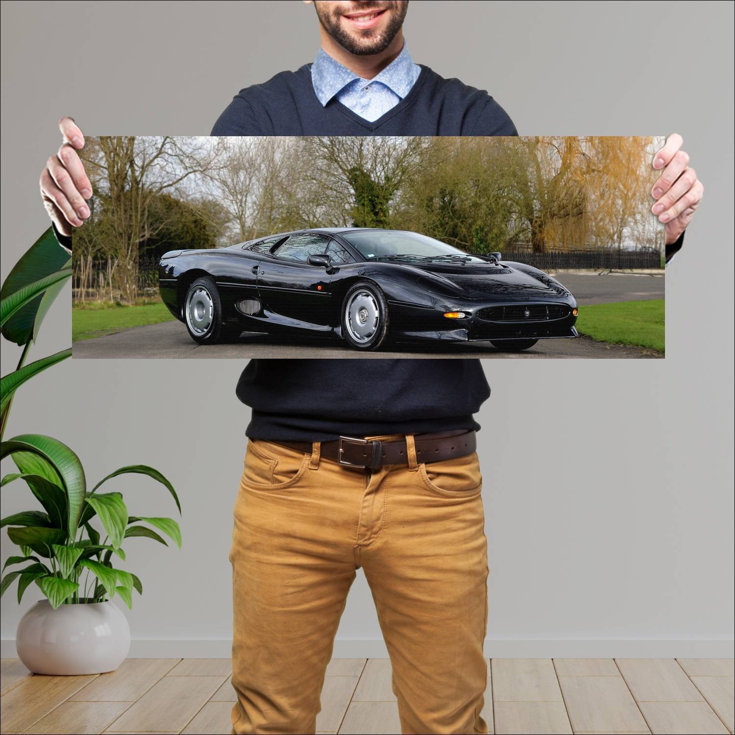 Cuadro grande 30x80cm 1992 jaguar xj220 auto 153 Jaguar
