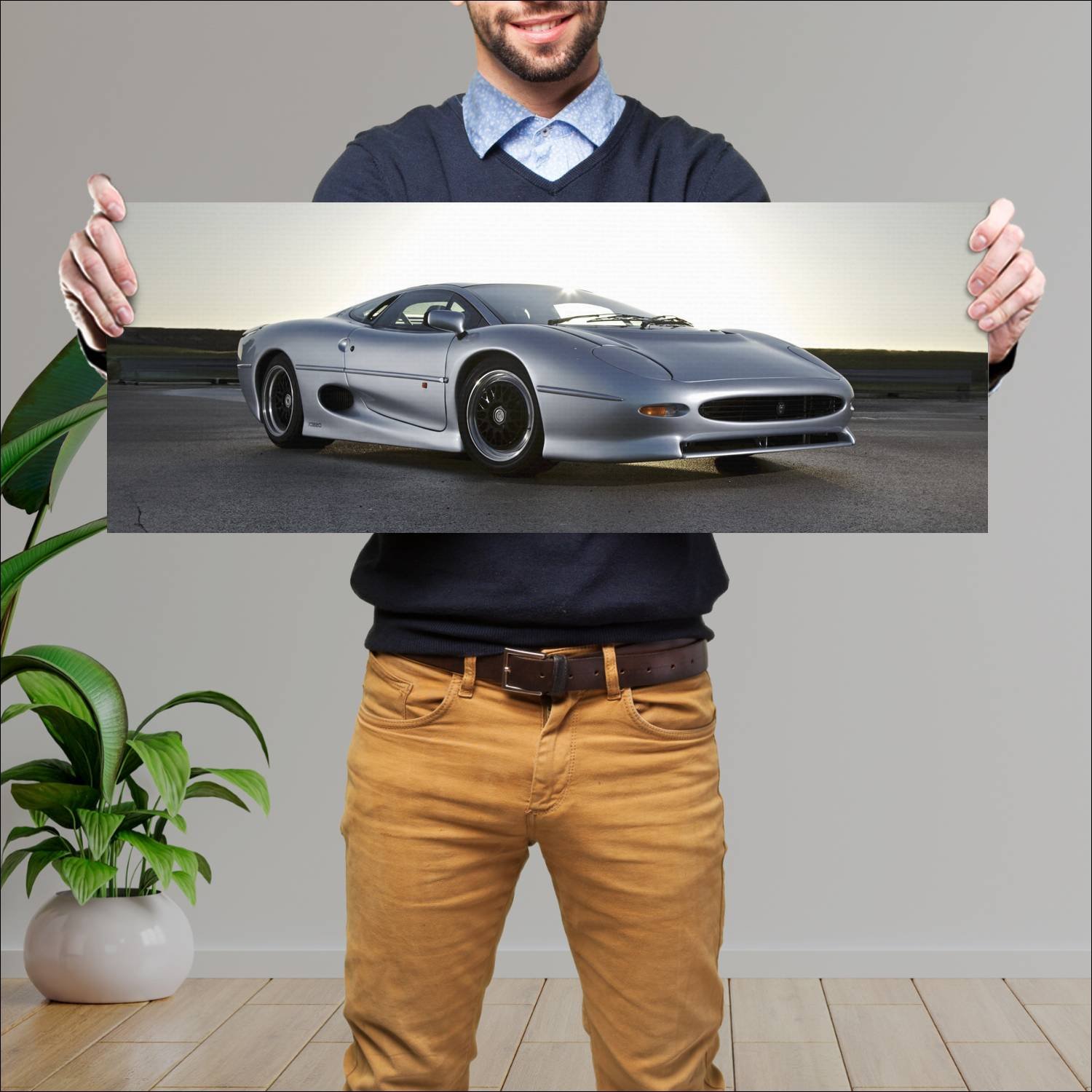 Cuadro grande 30x80cm 1992 jaguar xj220 uk auto 154 Jaguar