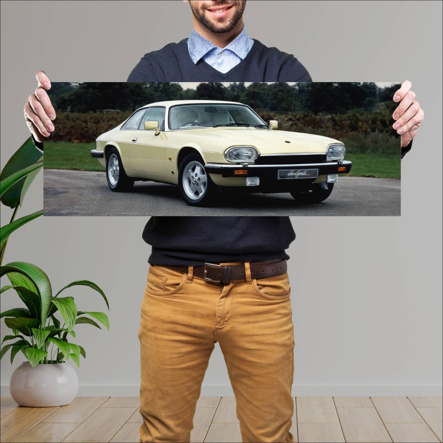 Cuadro grande 30x80cm 1992 jaguar xjs insignia uk 158 Jaguar
