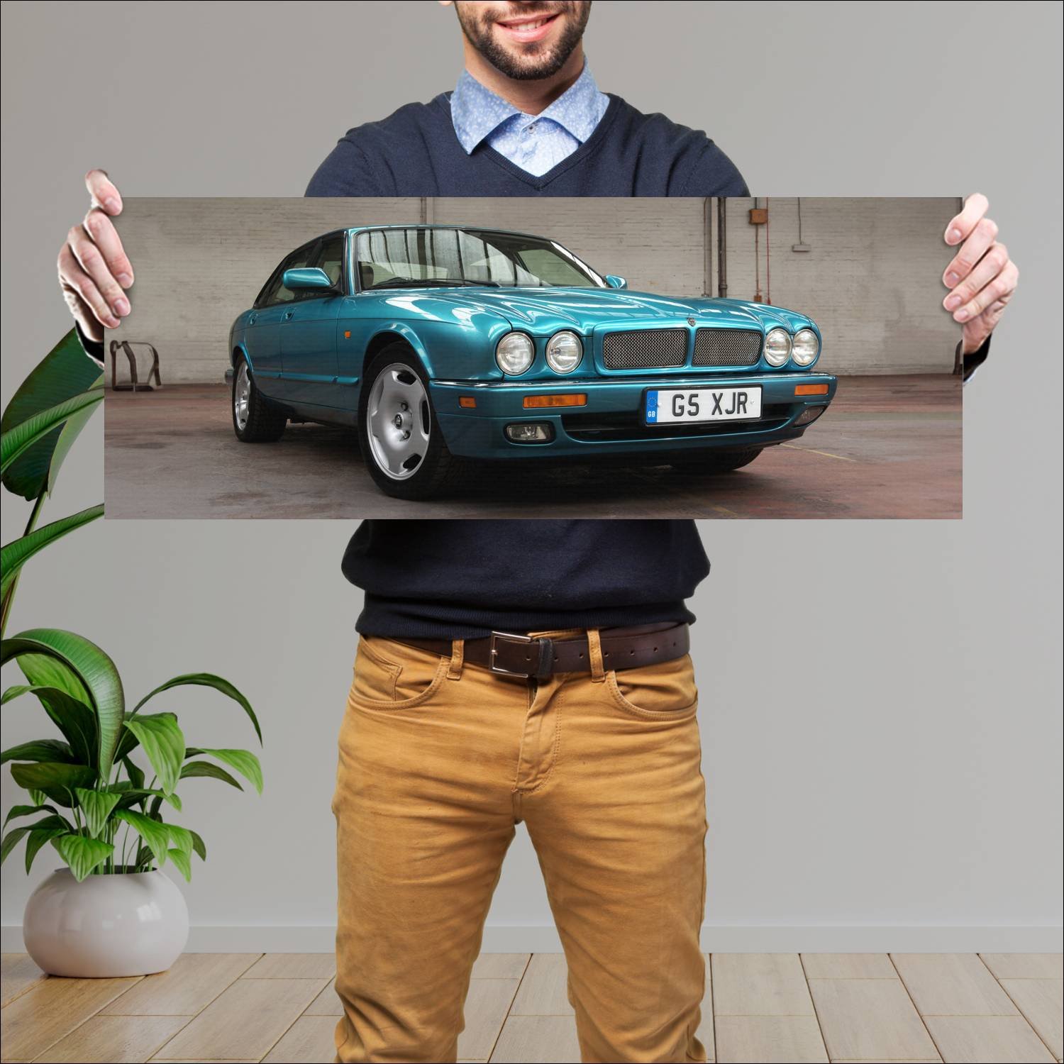 Cuadro grande 30x80cm 1994 jaguar xjr uk auto 160 Jaguar