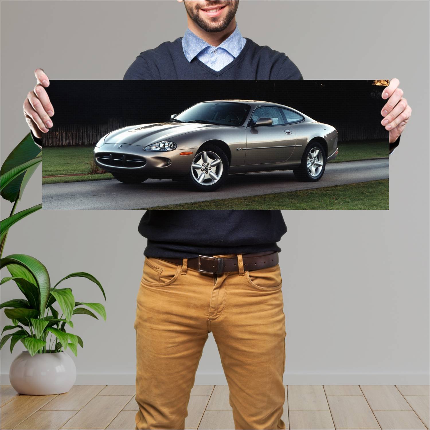 Cuadro grande 30x80cm 1996 jaguar xk8 coupe auto 163 Jaguar