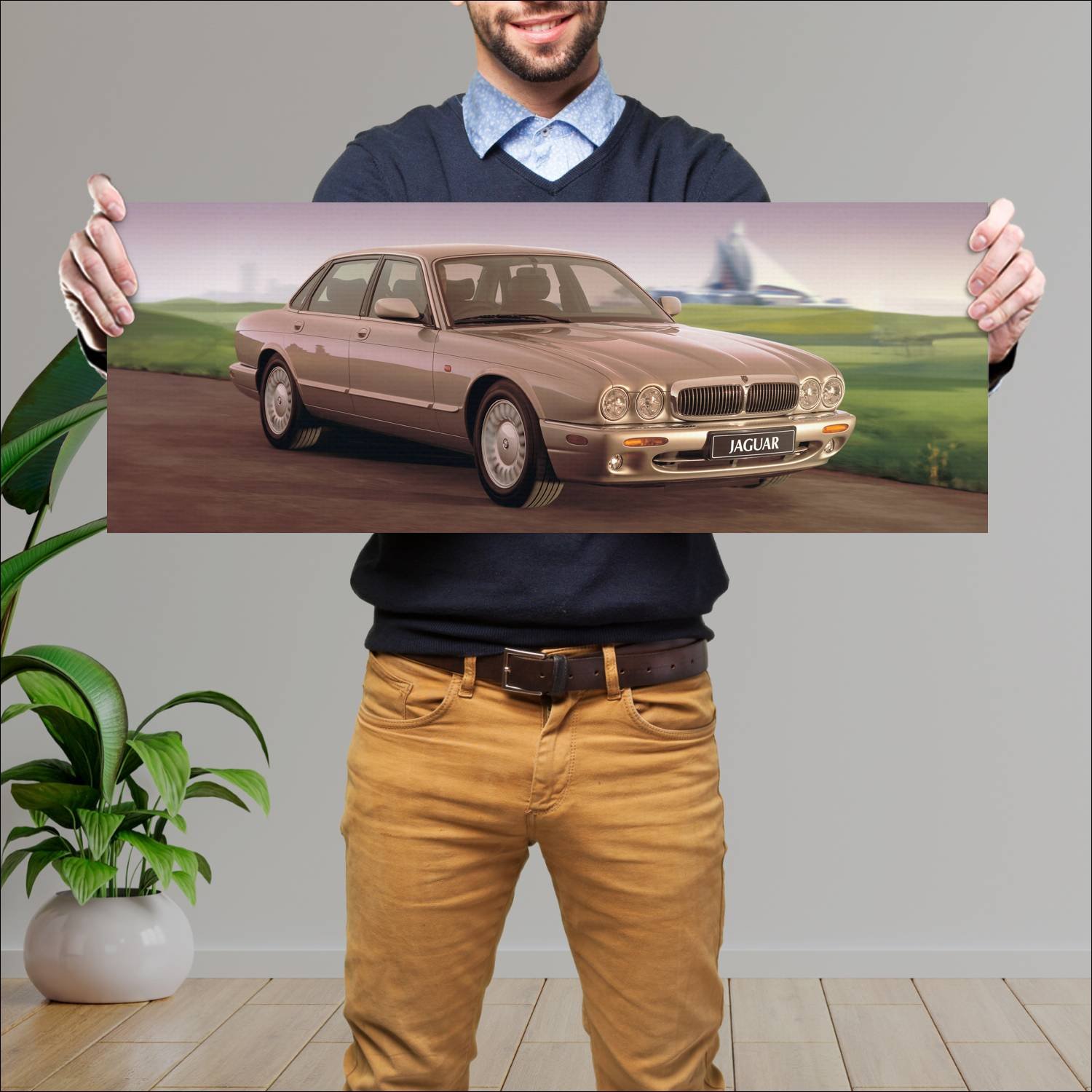 Cuadro grande 30x80cm 1997 jaguar xj8 uk auto 167 Jaguar