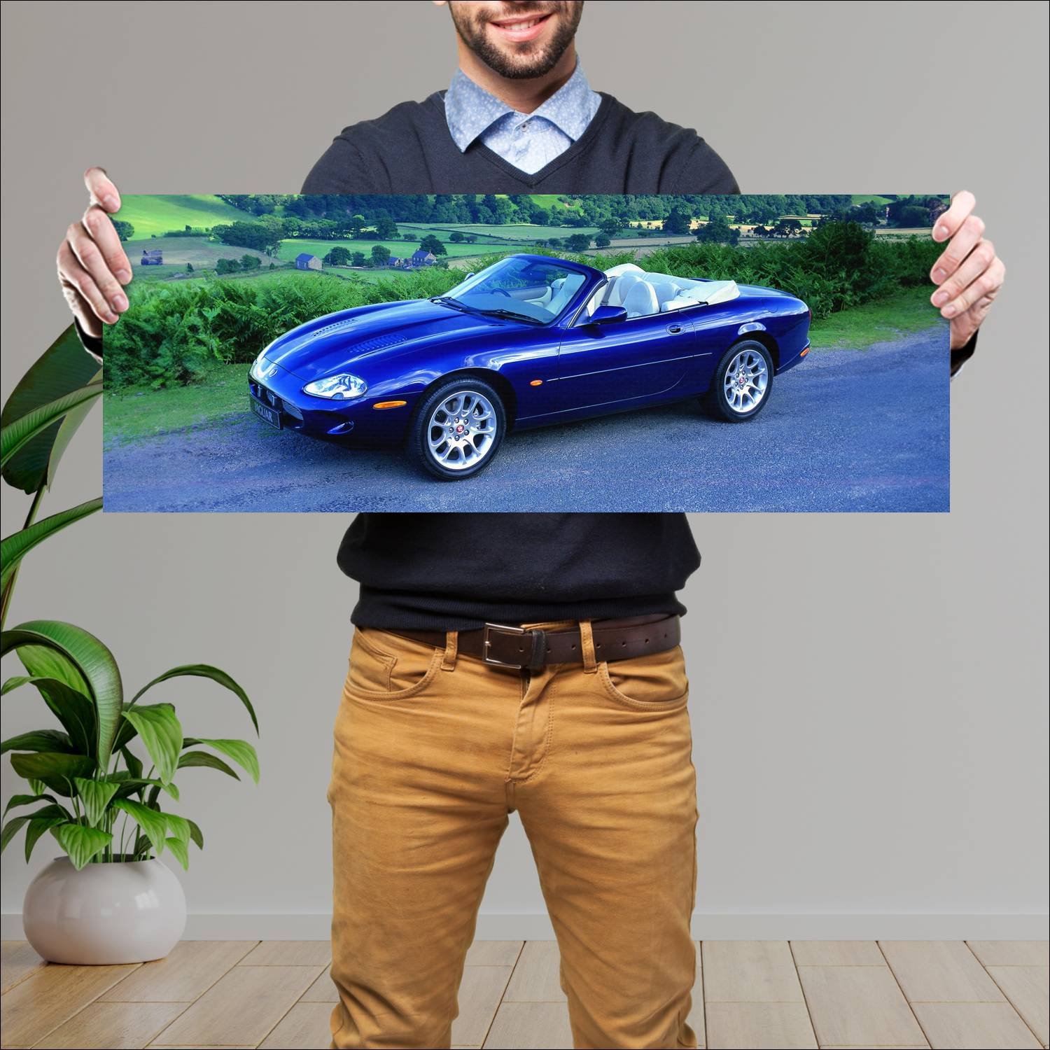 Cuadro grande 30x80cm 1998 jaguar xkr convertible 170 Jaguar