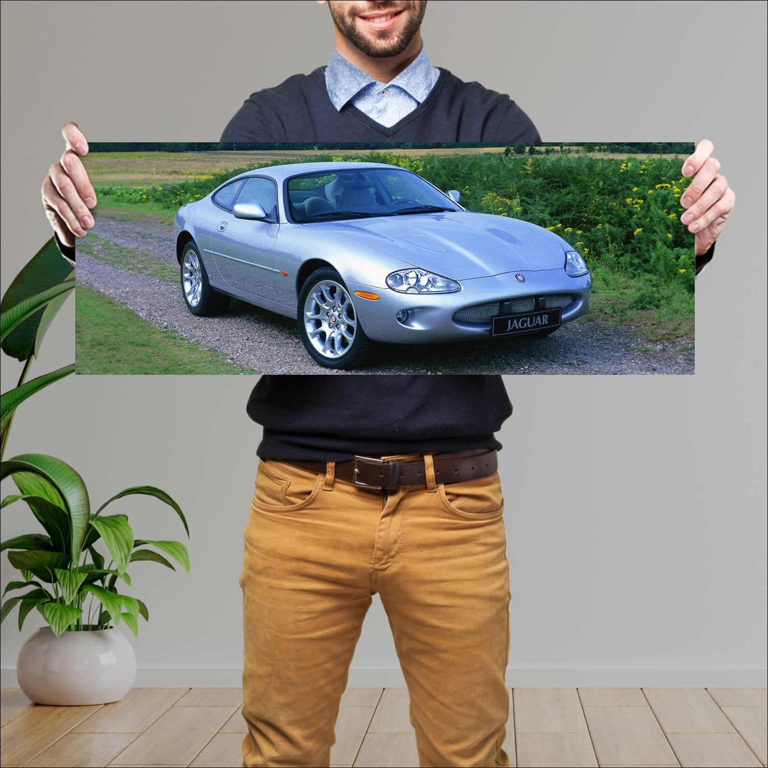 Cuadro grande 30x80cm 1998 jaguar xkr coupe auto 172 Jaguar