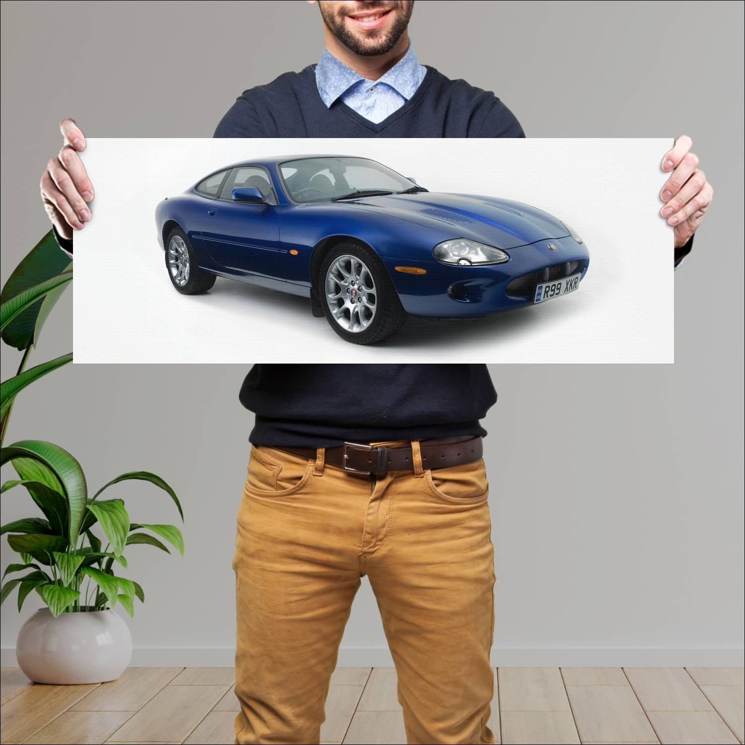 Cuadro grande 30x80cm 1998 jaguar xkr coupe uk 586 174 Jaguar