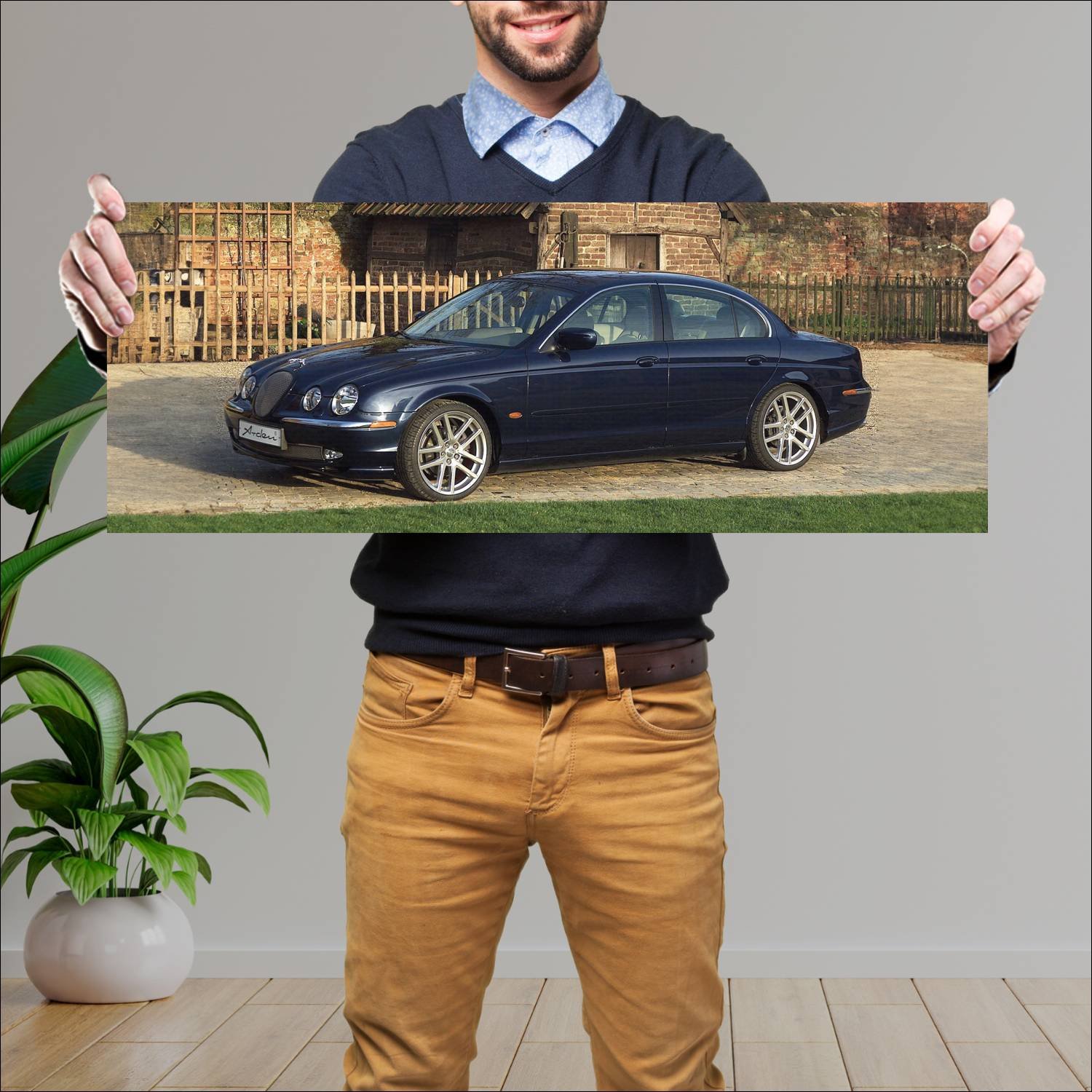 Cuadro grande 30x80cm 2000 arden aj 17 auto 178 Jaguar