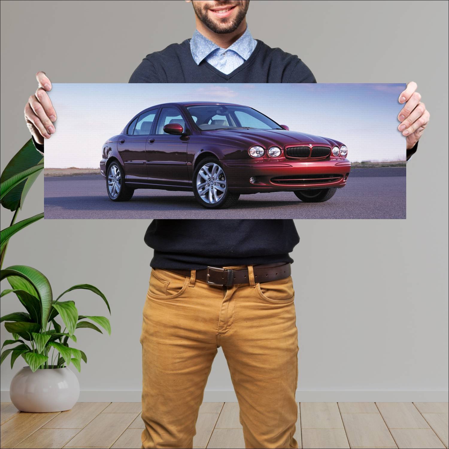 Cuadro grande 30x80cm 2002 jaguar x type uk auto 184 Jaguar