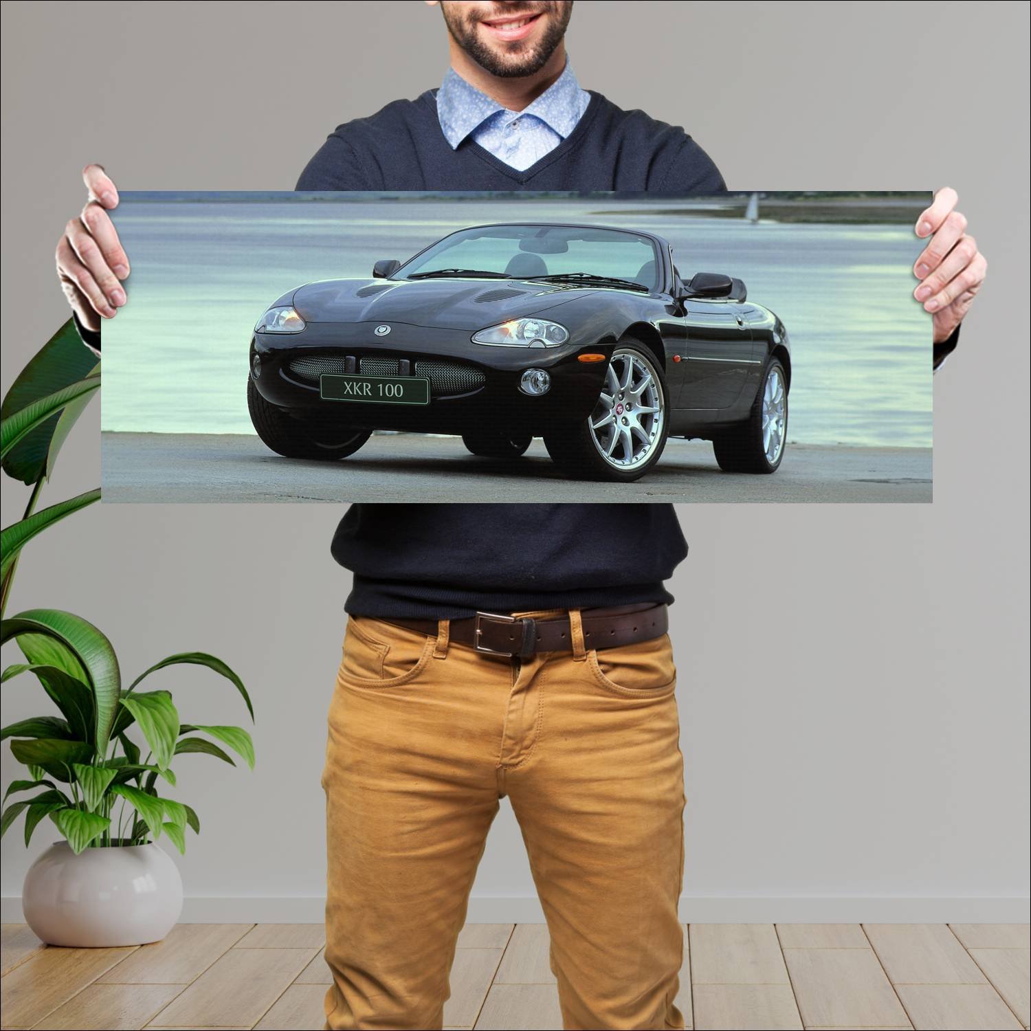 Cuadro grande 30x80cm 2002 jaguar xkr 100 converti 186 Jaguar