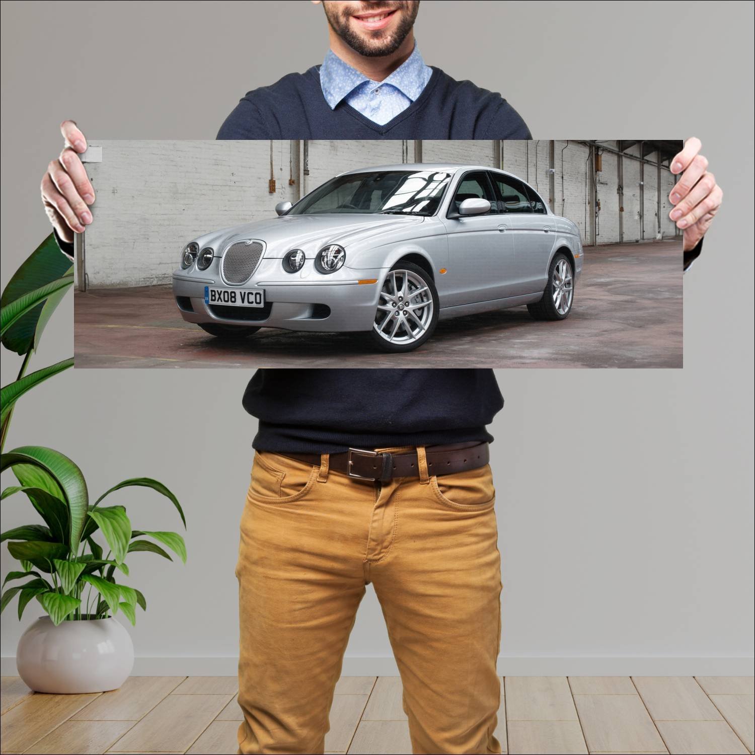 Cuadro grande 30x80cm 2003 jaguar s type r uk Jaguar