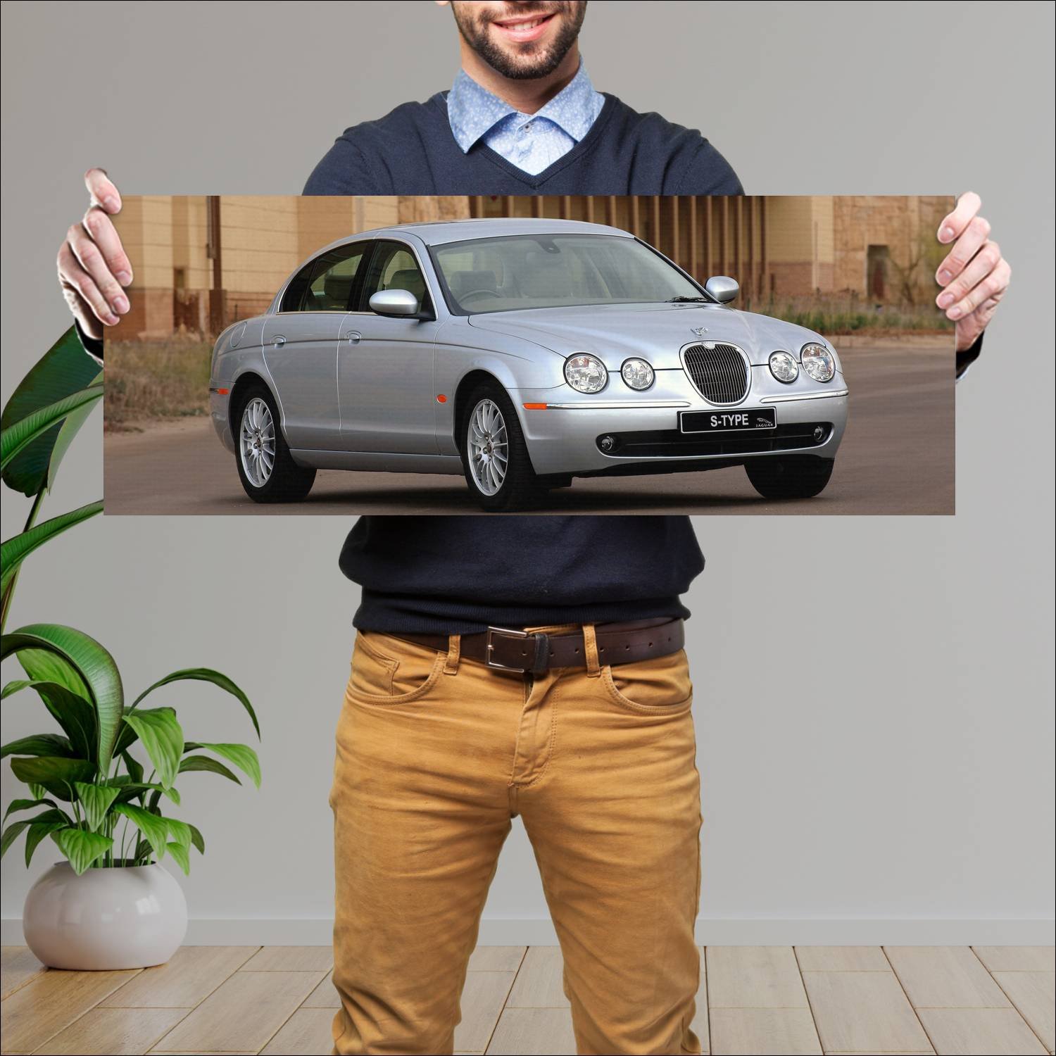 Cuadro grande 30x80cm 2003 jaguar s type za auto 193 Jaguar