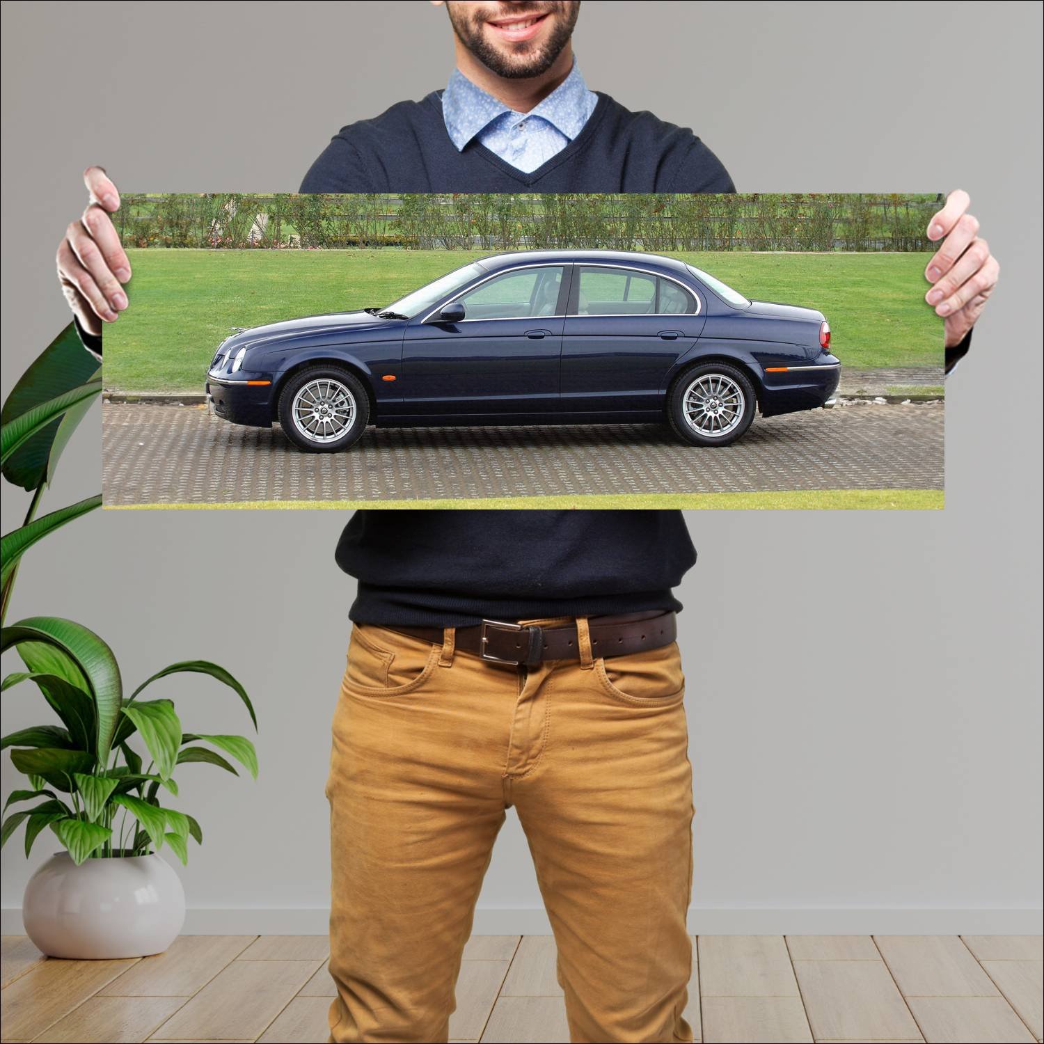 Cuadro grande 30x80cm 2003 jaguar s type za auto 194 Jaguar
