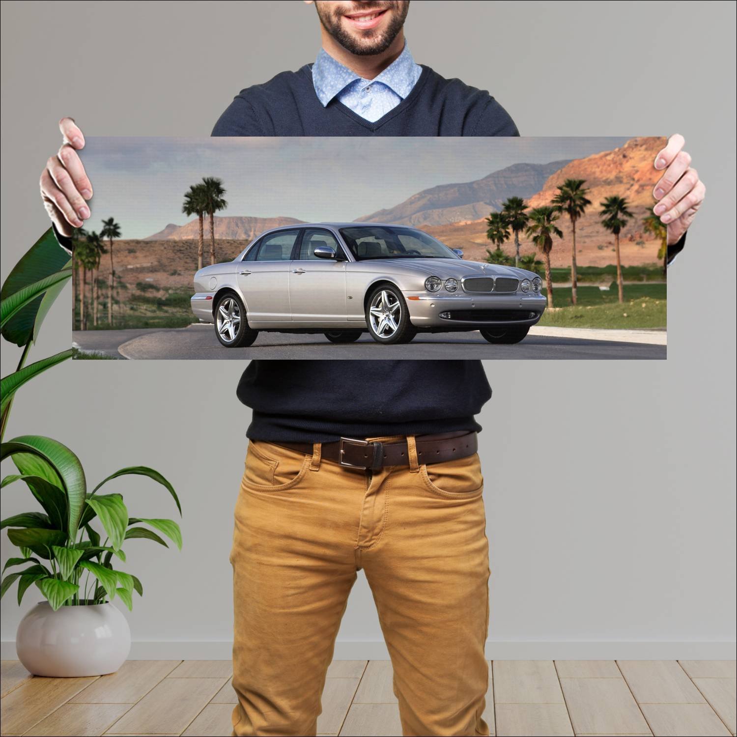 Cuadro grande 30x80cm 2003 jaguar super v8 us Jaguar