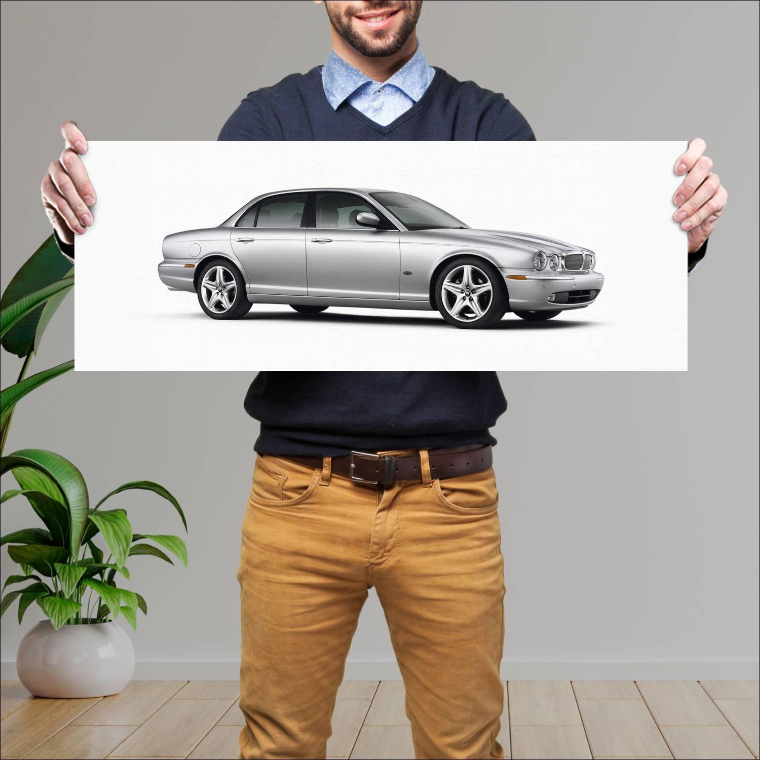 Cuadro grande 30x80cm 2003 jaguar xj6 uk auto 196 Jaguar